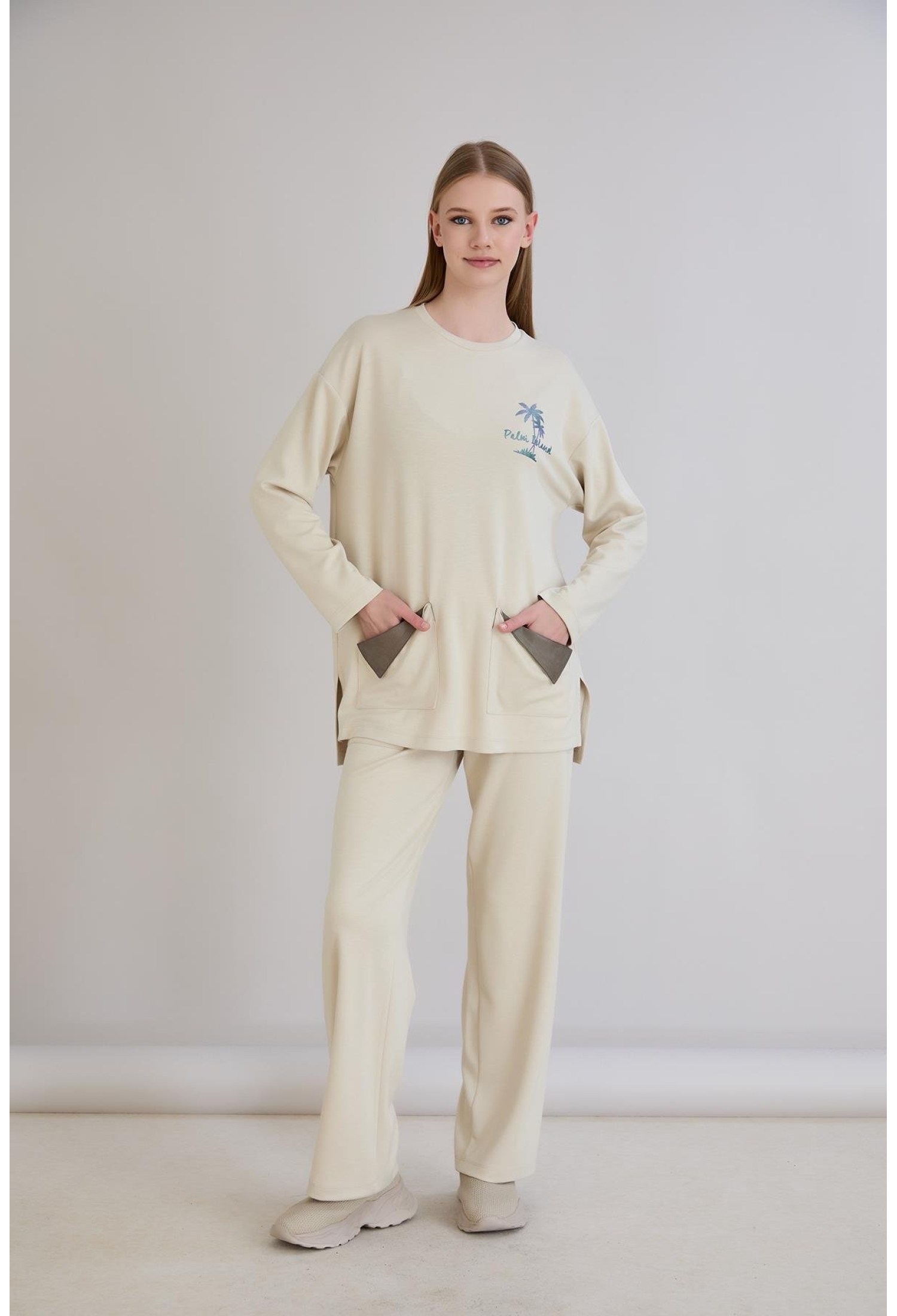 Tracksuit With Palazzo Pants And Patch Pockets - Brand: Sortie Collection - Women & Kids, Baby Clothes Wholesale - TheBS Women