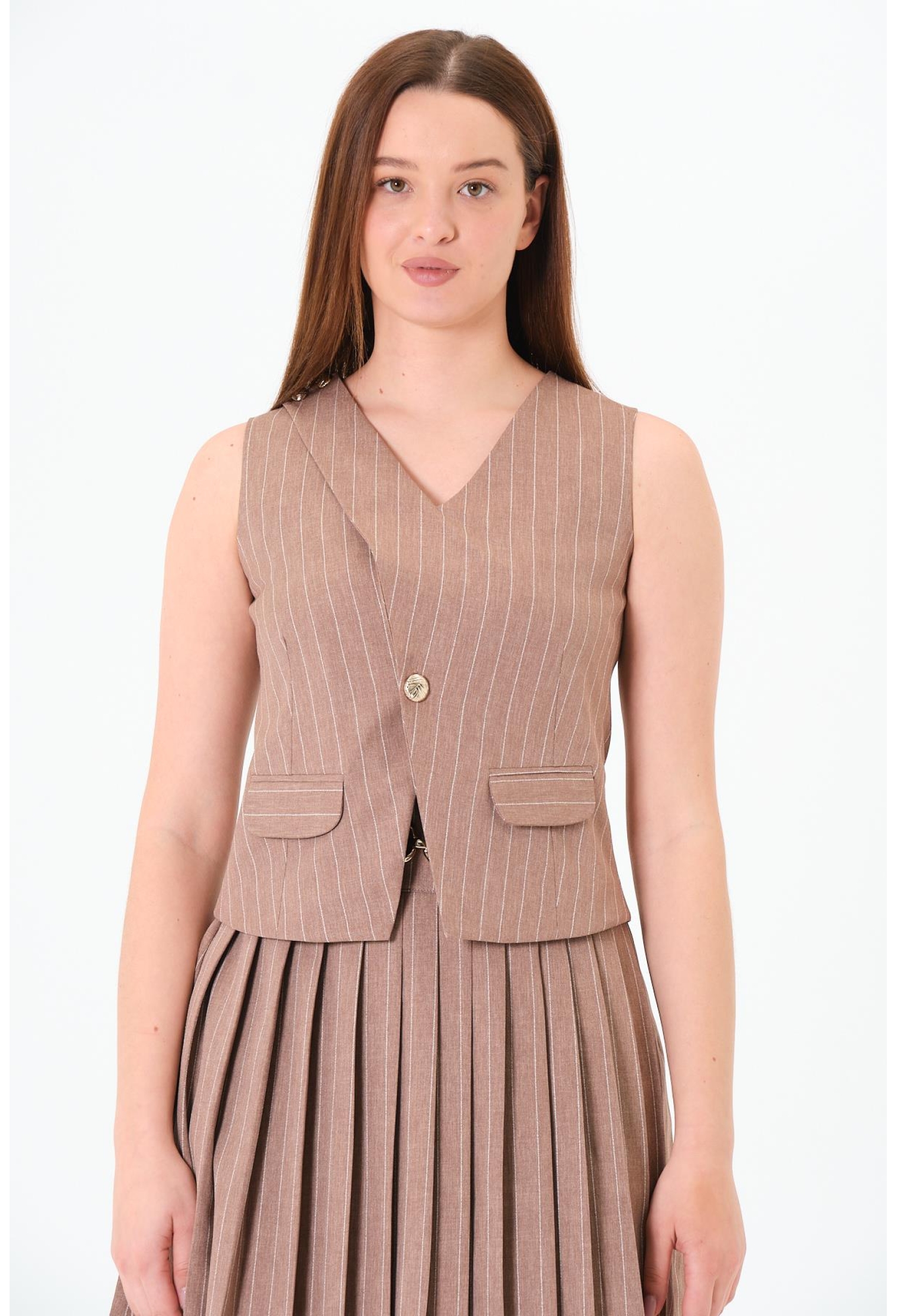 Striped Formal Elegant Vintage Vest - Brand: Sortie Collection - Women & Kids, Baby Clothes Wholesale - TheBS Women