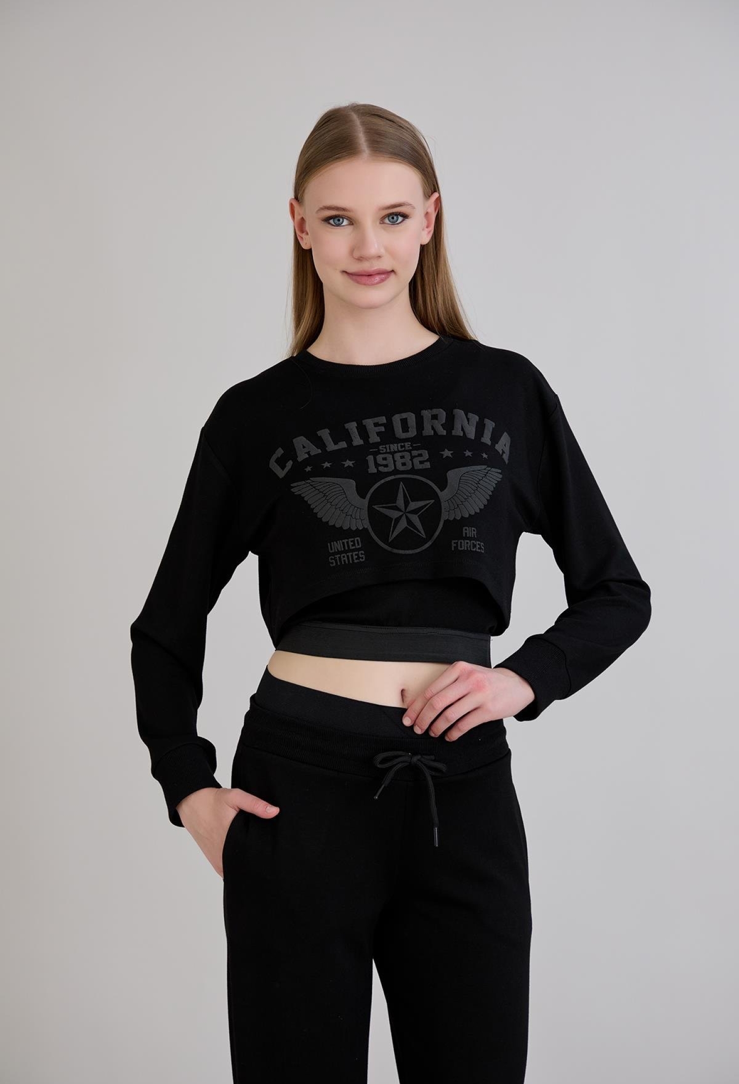 Crop Top With Letter Print - Sport Casual - Brand: Sortie Collection - Women & Kids, Baby Clothes Wholesale - TheBS Women