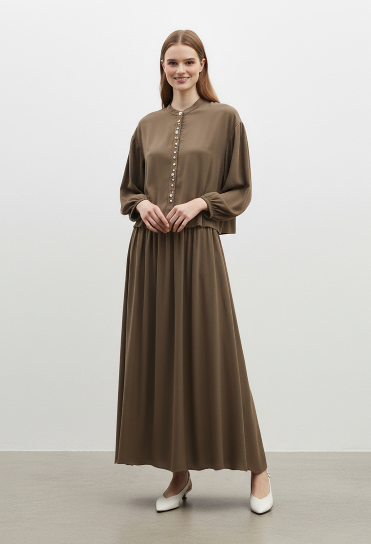 Khaki Set Modest Elegant Casual - Brand: Puane - Women & Kids, Baby Clothes Wholesale - TheBS Women