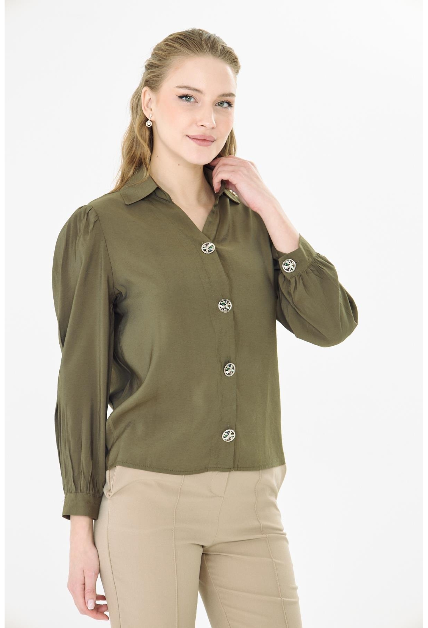 Elegant Buttoned Shirt With Long Sleeves - Brand: Sortie Collection - Women & Kids, Baby Clothes Wholesale - TheBS Women