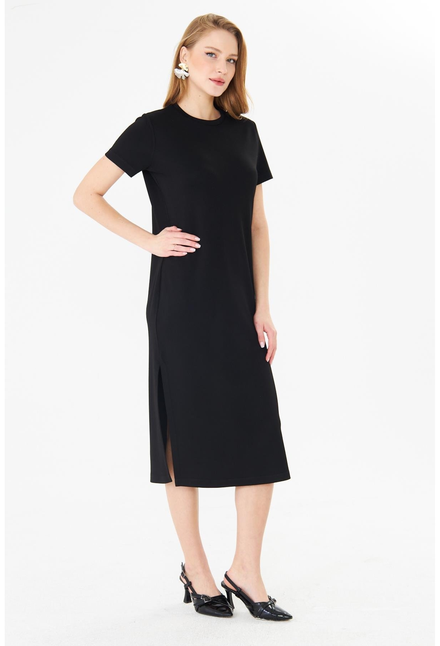 Shift Dress With Short Sleeves And Round Neck - Brand: Sortie Collection - Women & Kids, Baby Clothes Wholesale - TheBS Women