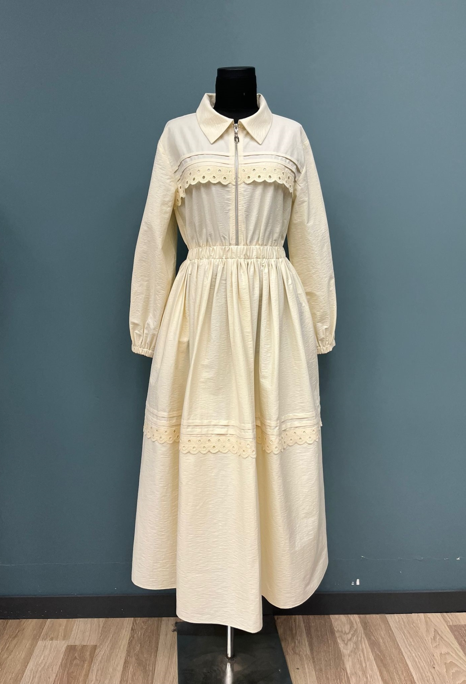 Beige A-Line Maxi Dress With Notched Neck - Brand: SOUL - Women & Kids, Baby Clothes Wholesale - TheBS Women