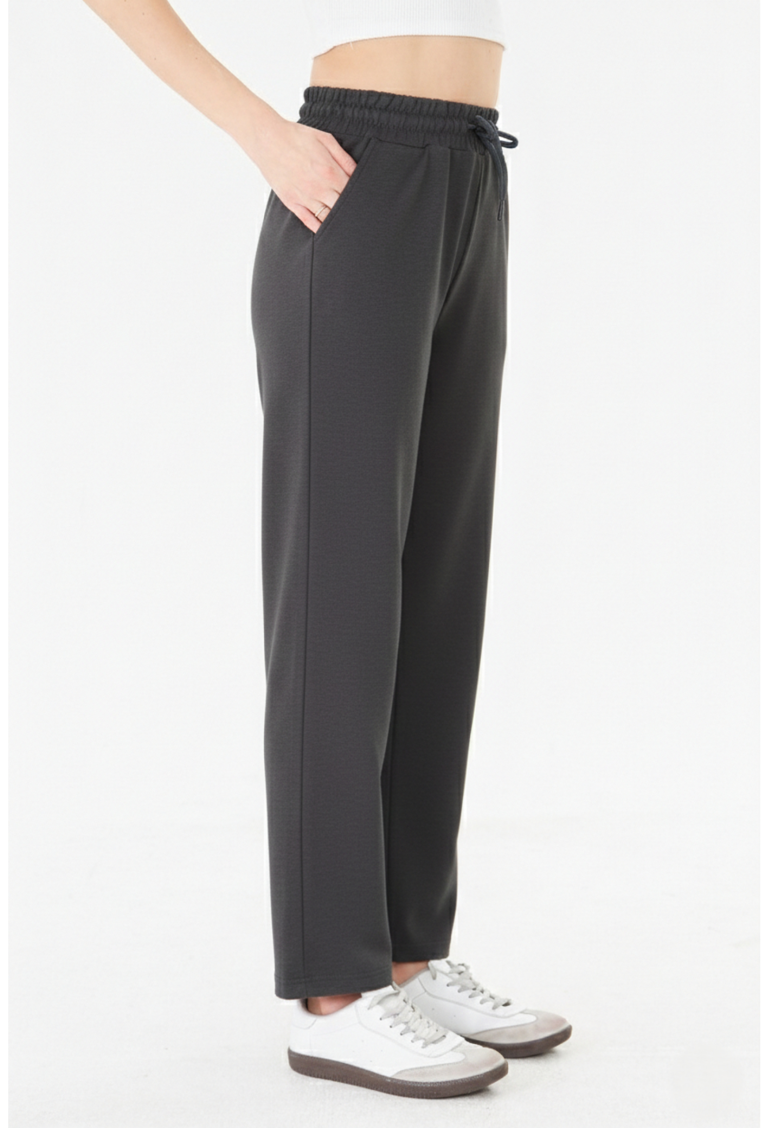 Black Pants Jogger Straight Leg High Waist Plain - Brand: Sortie Collection - Women & Kids, Baby Clothes Wholesale - TheBS Women