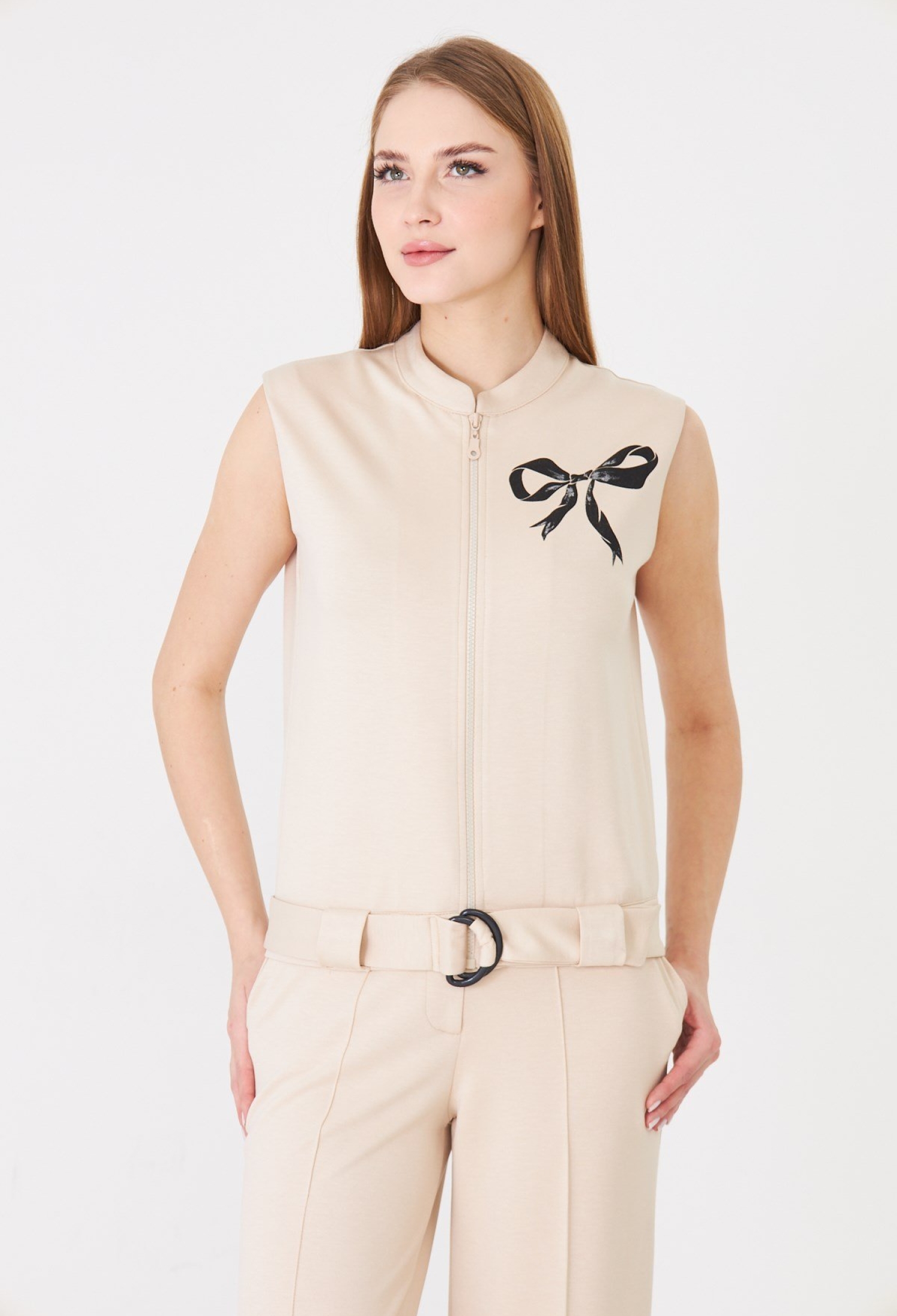 Casual Zip-Up Vest With Letter Print - Brand: Sortie Collection - Women & Kids, Baby Clothes Wholesale - TheBS Women