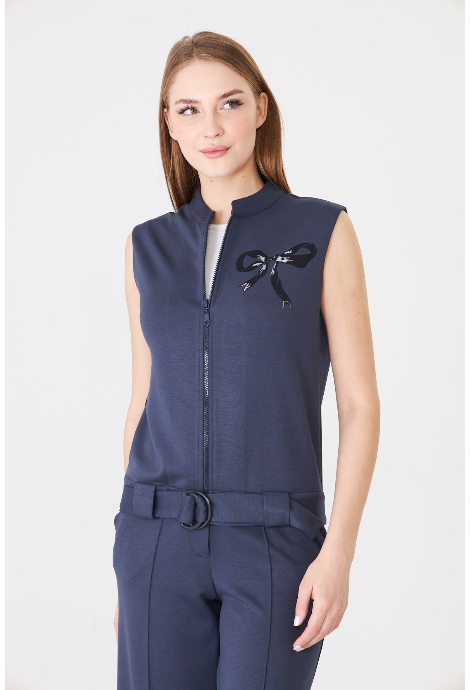 Navy Blue Vest With Zip Up Closure - Brand: Sortie Collection - Women & Kids, Baby Clothes Wholesale - TheBS Women