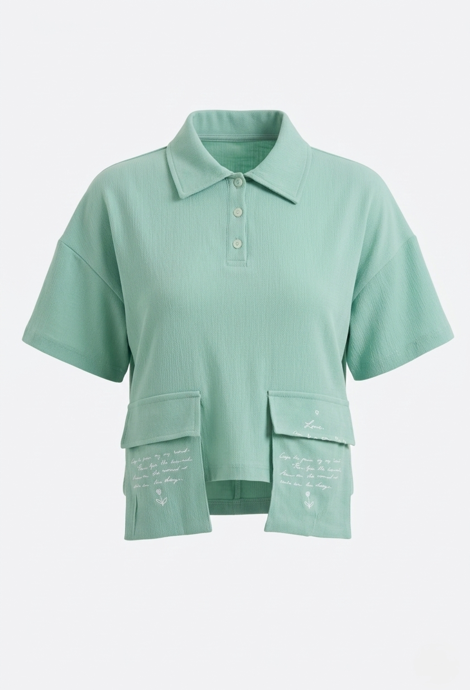 Green Casual Crop Blouse With Polo Neck - Brand: Sortie Collection - Women & Kids, Baby Clothes Wholesale - TheBS Women