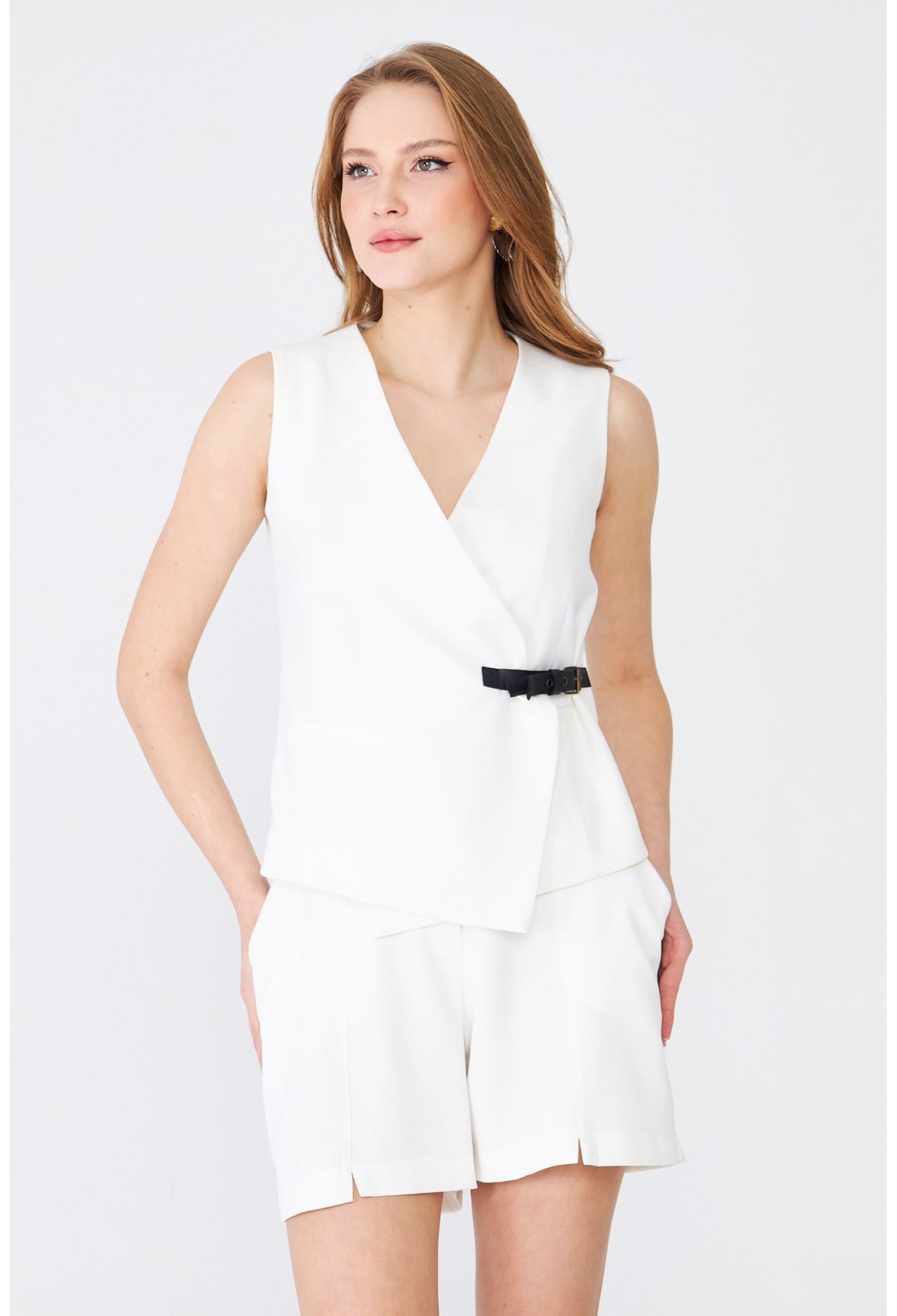 White Elegant Formal Vest Regular Fit Buckle Closure - Brand: Sortie Collection - Women & Kids, Baby Clothes Wholesale - TheBS Women