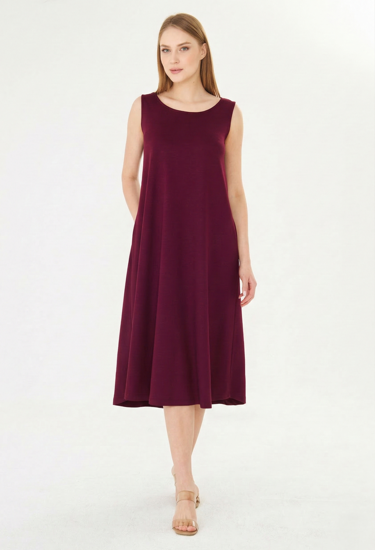 A-Line Midi DressSleeveless Round Neck - Brand: Sortie Collection - Women & Kids, Baby Clothes Wholesale - TheBS Women