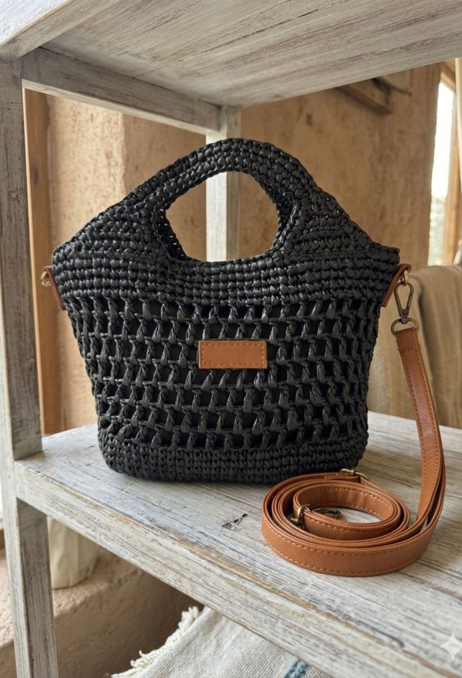 Snap Mesh Bag 30x26x7 Cm - Black - Brand: Axesoire - Women & Kids, Baby Clothes Wholesale - TheBS Women