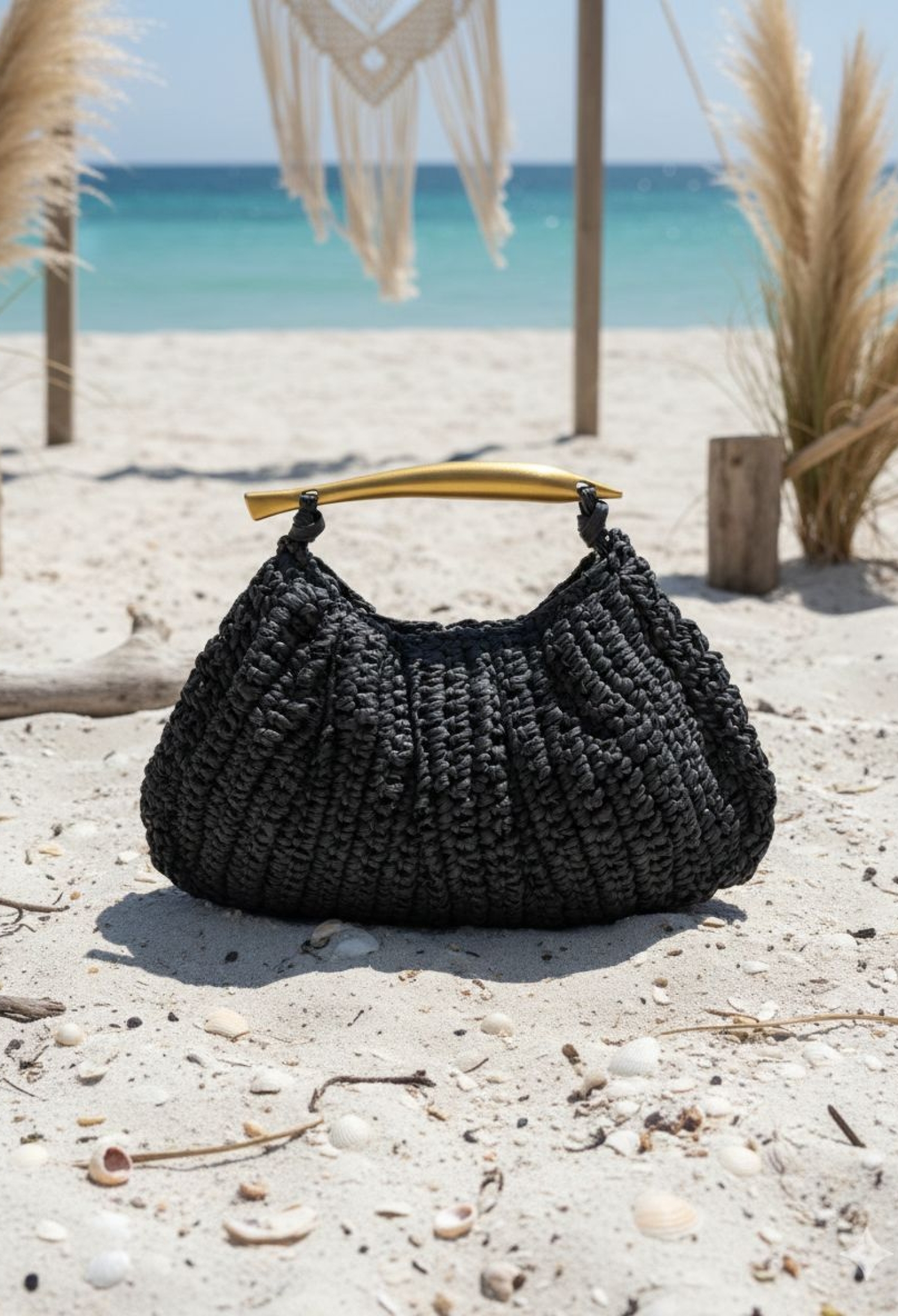 Snap Mesh Bag 33x20 Cm - Black - Brand: Axesoire - Women & Kids, Baby Clothes Wholesale - TheBS Women