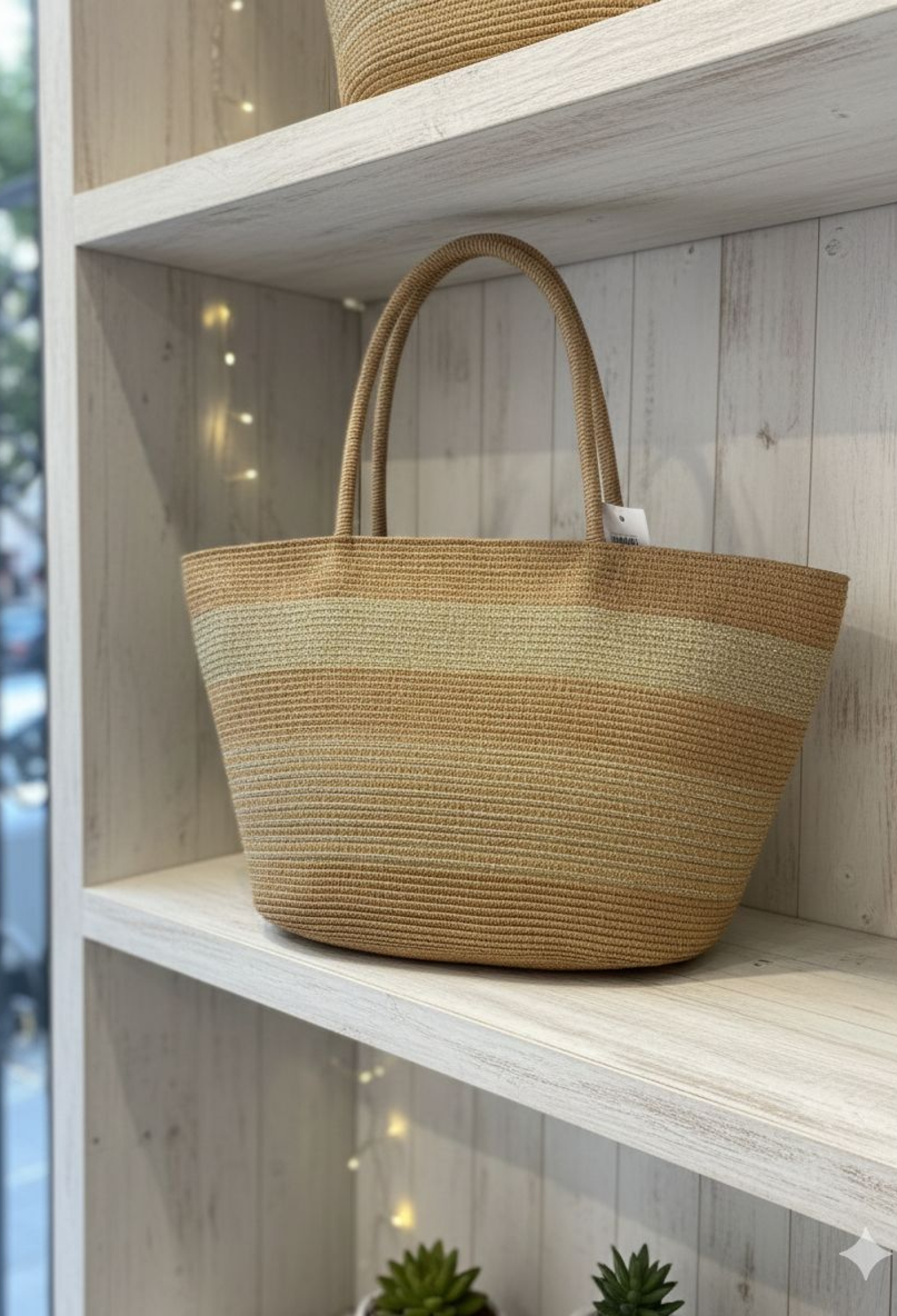 Striped Straw Bag 54x30 Cm - Brand: Axesoire - Women & Kids, Baby Clothes Wholesale - TheBS Women