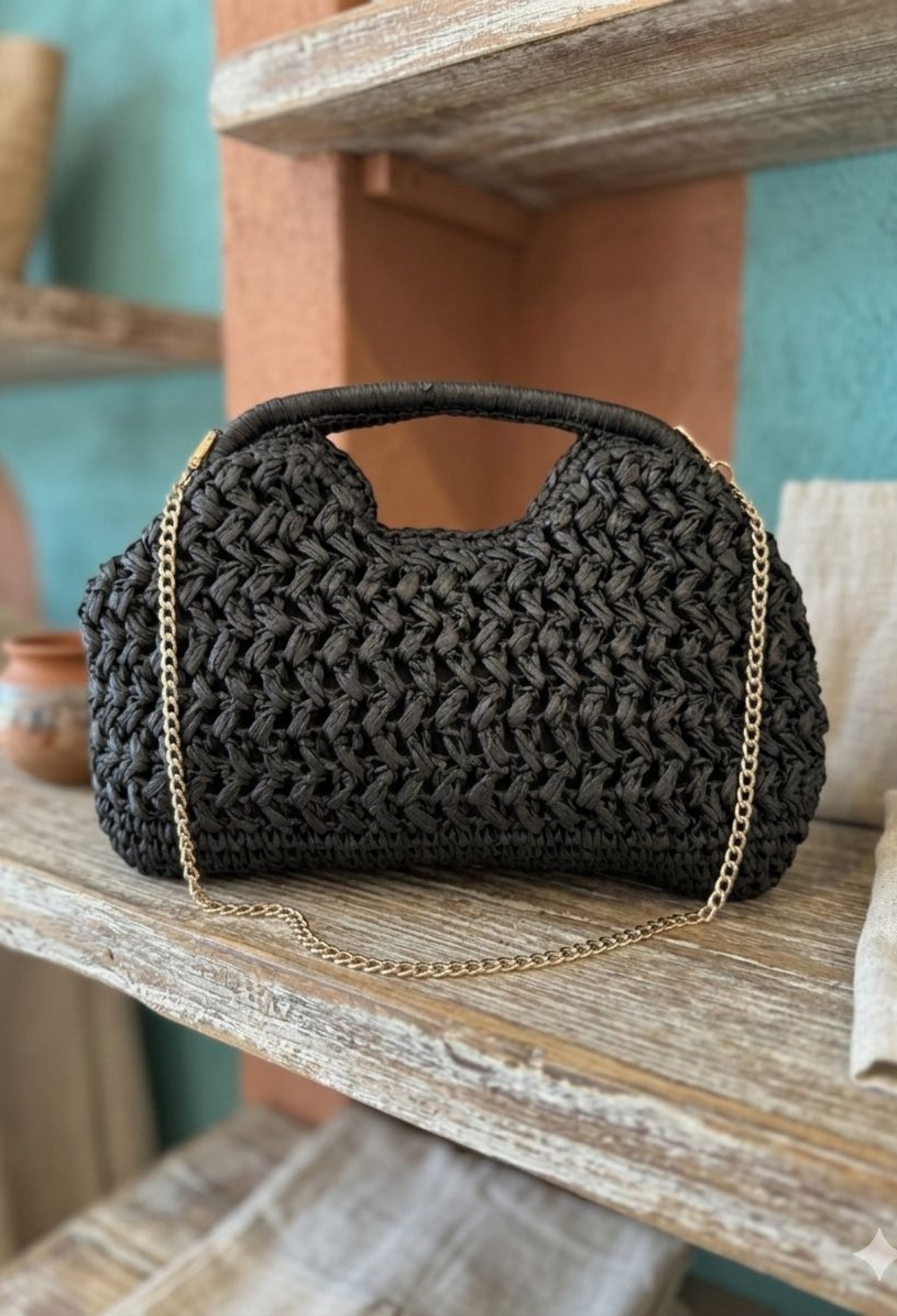 Drawstring Straw Bag 34x26 Cm - Brand: Axesoire - Women & Kids, Baby Clothes Wholesale - TheBS Women