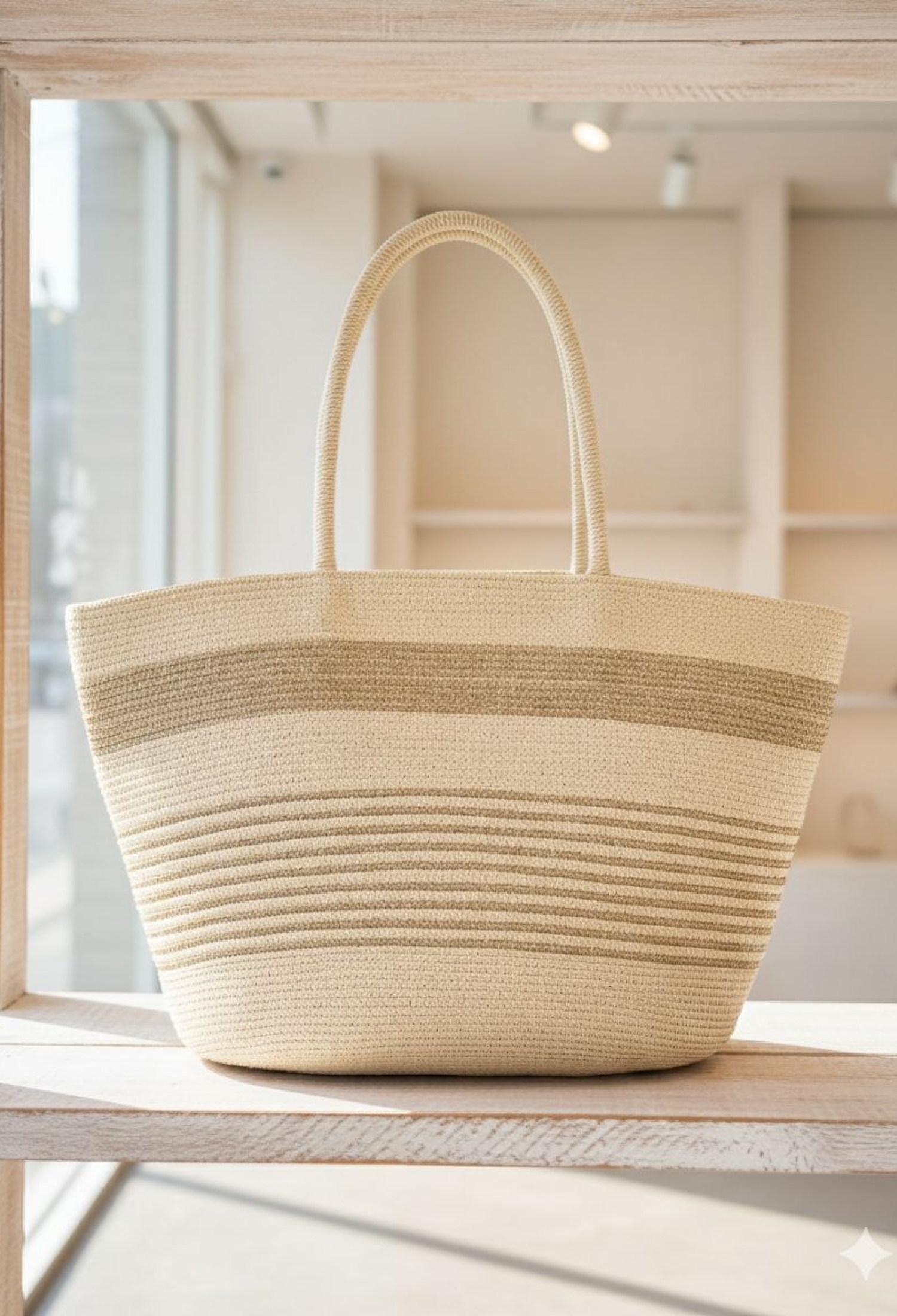 Striped Straw Bag 54x30 Cm - Brand: Axesoire - Women & Kids, Baby Clothes Wholesale - TheBS Women