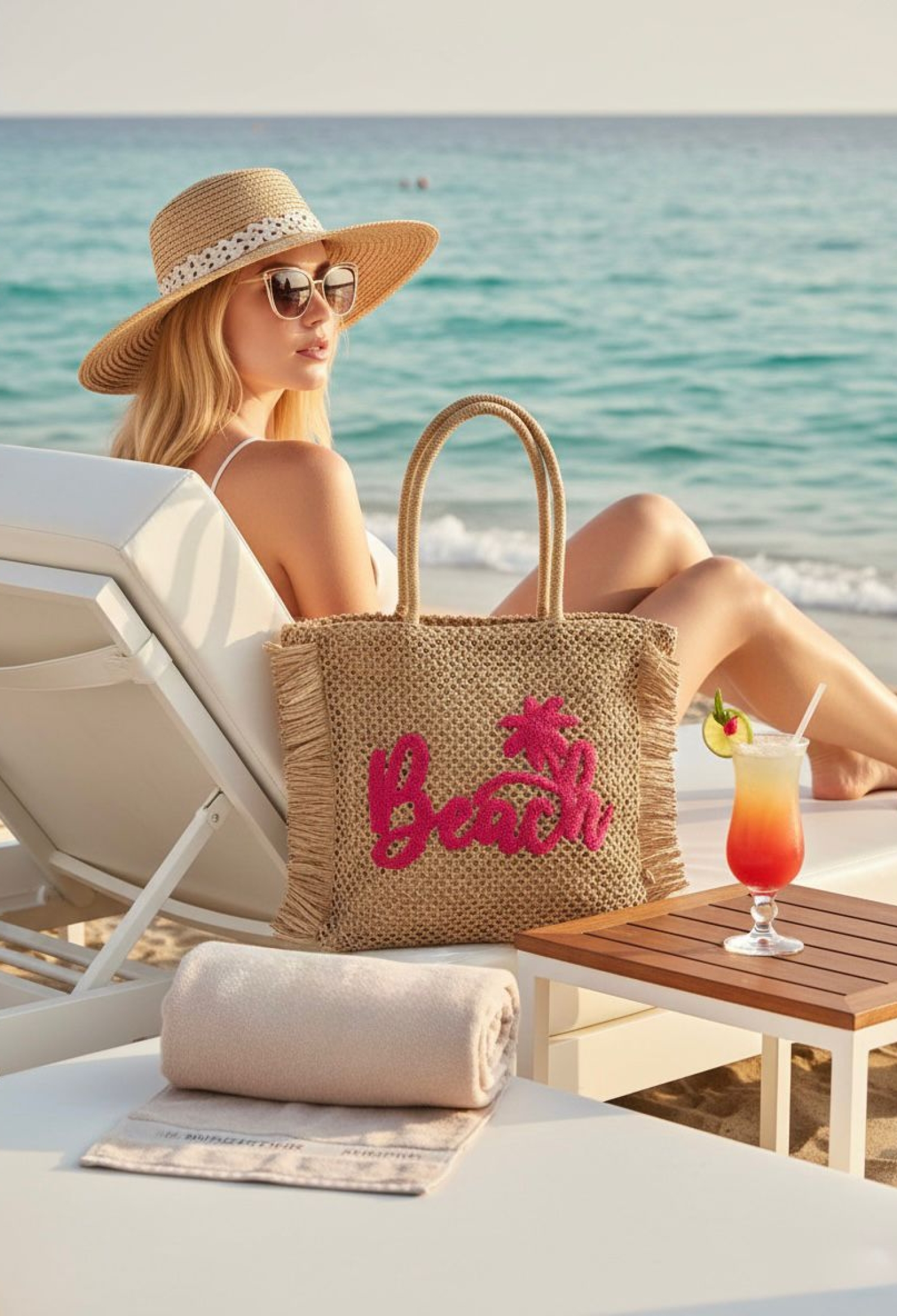 Beach Wicker Bag 47x44 Cm - Brand: Axesoire - Women & Kids, Baby Clothes Wholesale - TheBS Women
