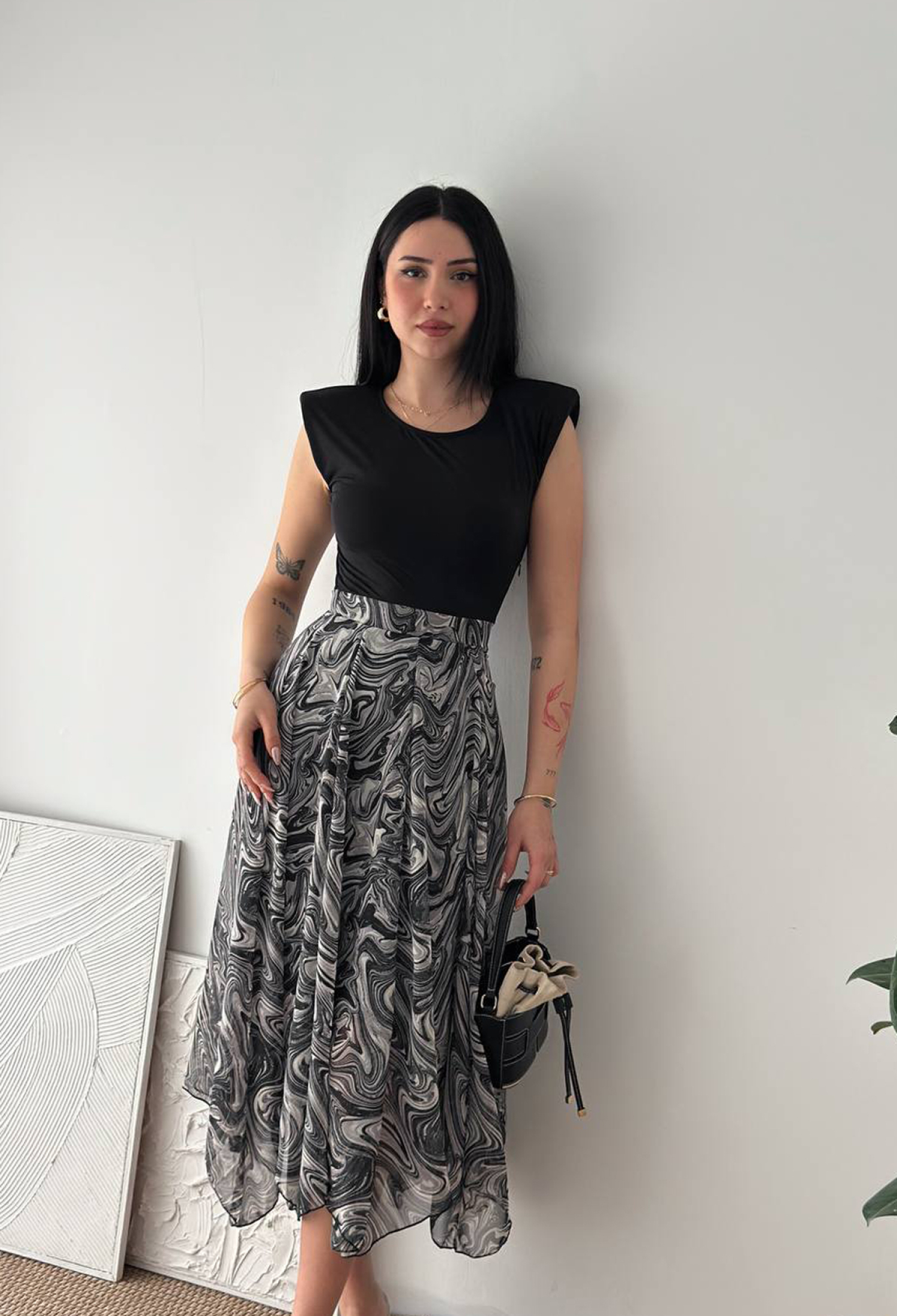 Marble Fit And Flare Midi Dress - Brand: Mode Roy - Women & Kids, Baby Clothes Wholesale - TheBS Women