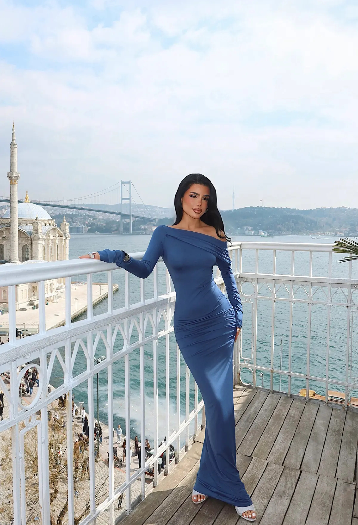 Blue Glamorous Off Shoulder Sheath Dress - Brand: EYYO ATELIER - Women & Kids, Baby Clothes Wholesale - TheBS Women