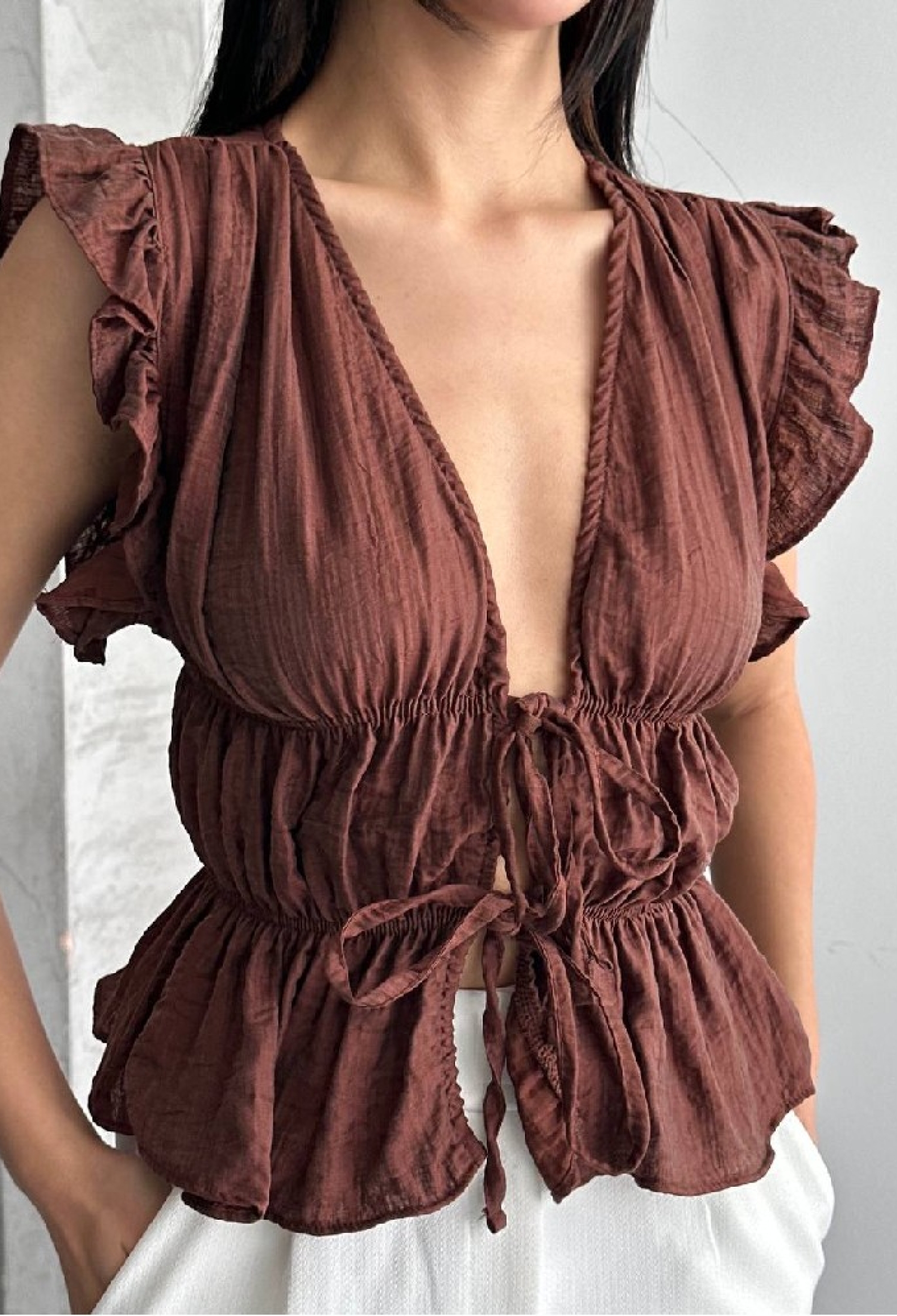 Ruffle Sleeve Blouse - Brand: Mistix - Women & Kids, Baby Clothes Wholesale - TheBS Women