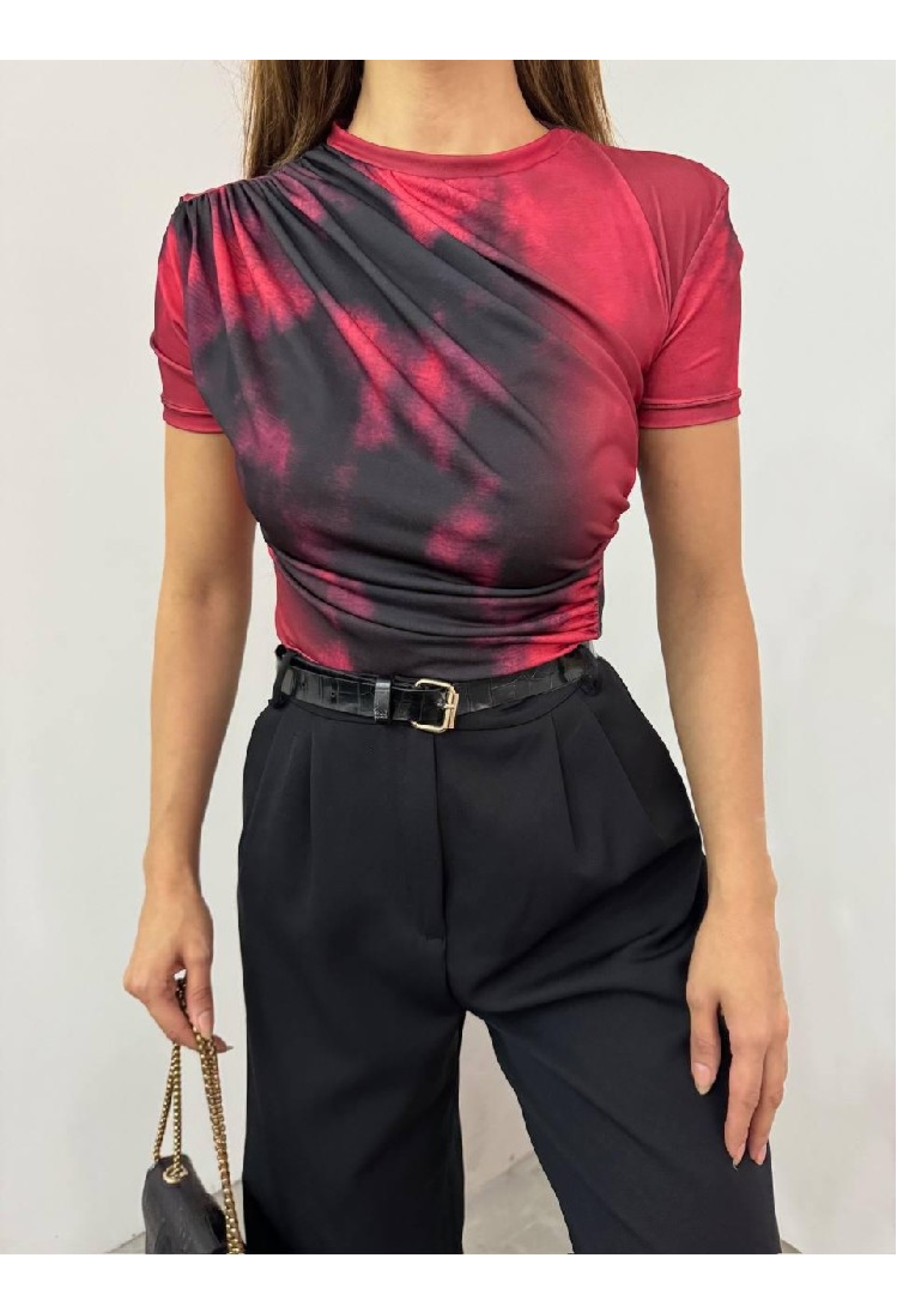 Tie Dye Crop Fitted Blouse - Brand: Mistix - Women & Kids, Baby Clothes Wholesale - TheBS Women