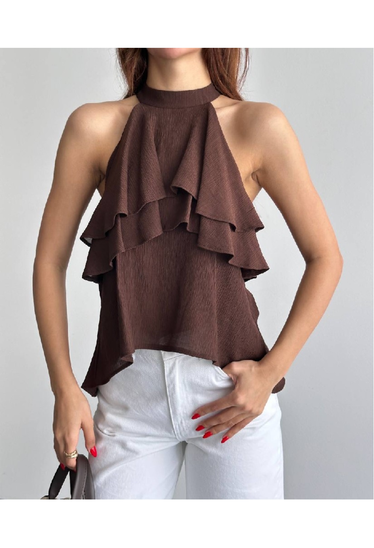 Elegant High Neck Sleeveless Blouse - Brand: Mistix - Women & Kids, Baby Clothes Wholesale - TheBS Women