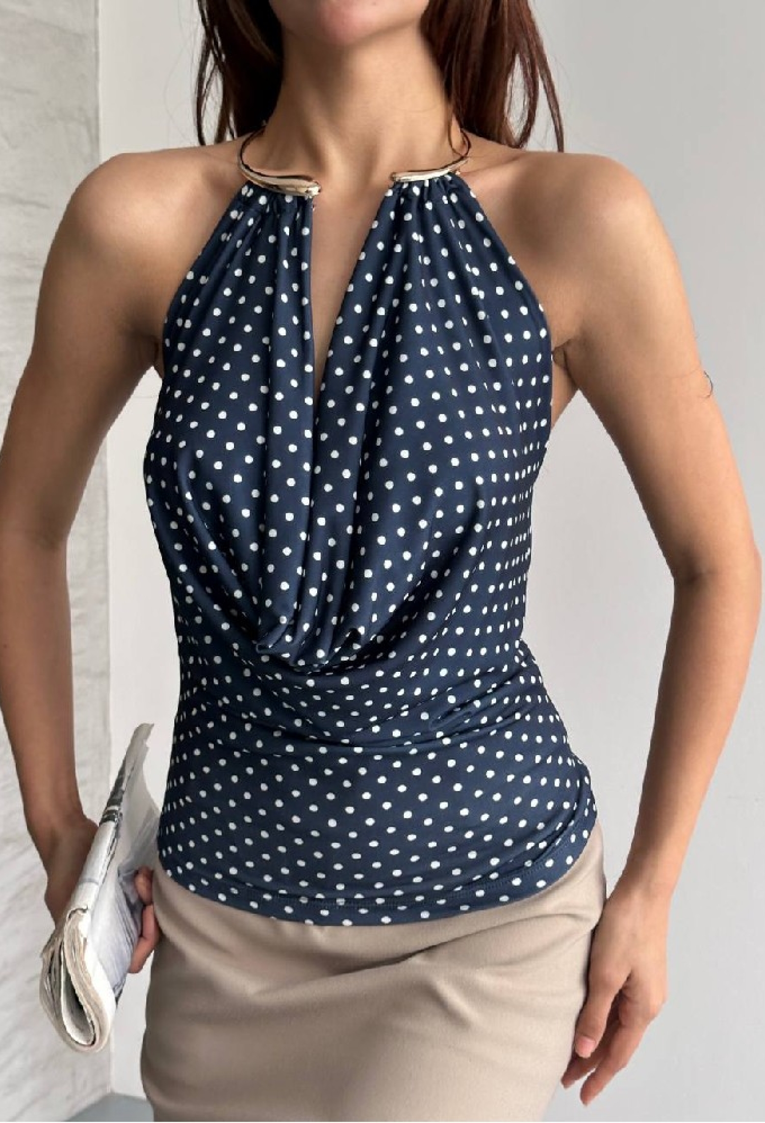Slim Fit Sleeveless Halter Neck Blouse - Brand: Mistix - Women & Kids, Baby Clothes Wholesale - TheBS Women