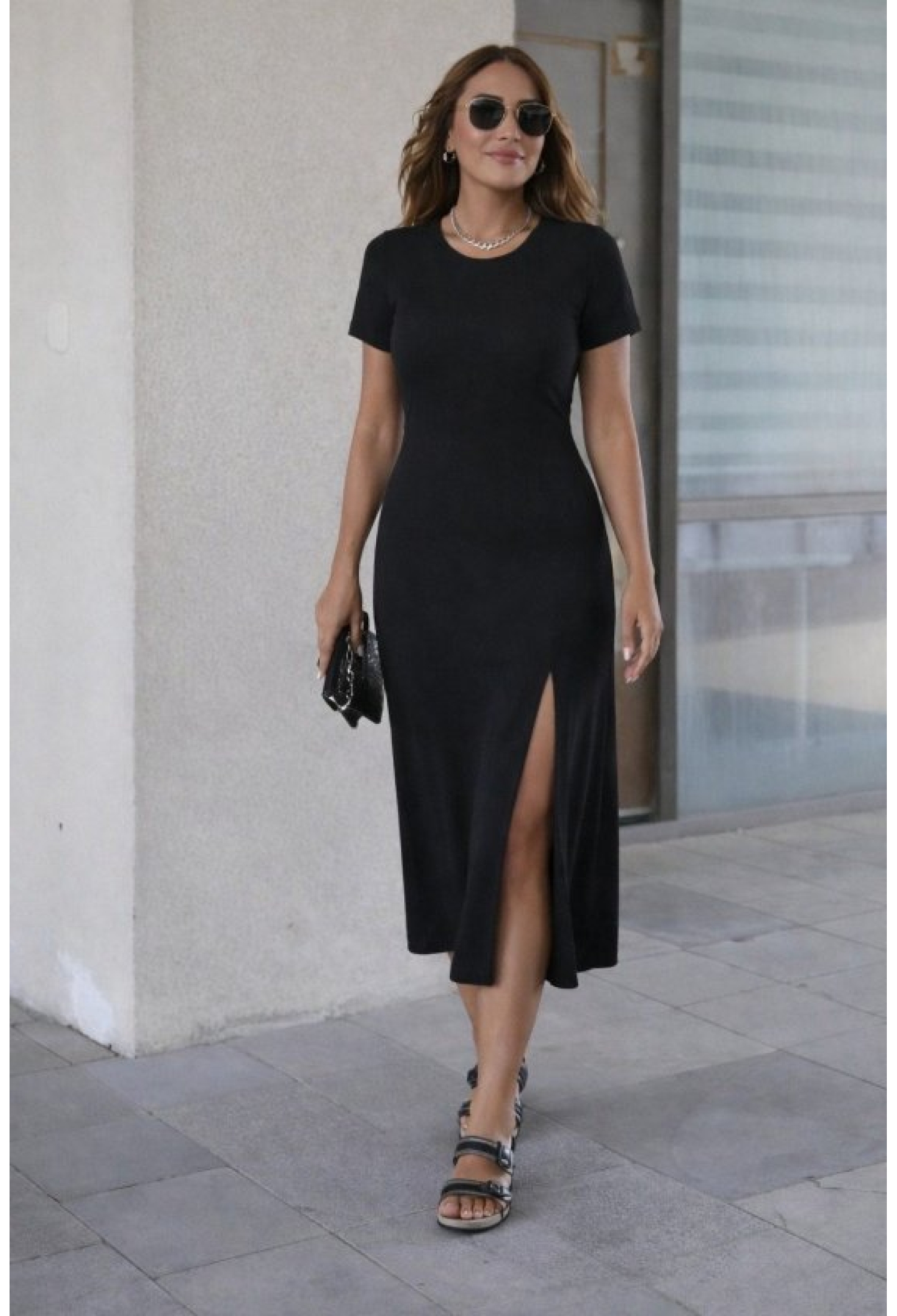Bodycon Midi Dress With Short Sleeves - Brand: Janes - Women & Kids, Baby Clothes Wholesale - TheBS Women