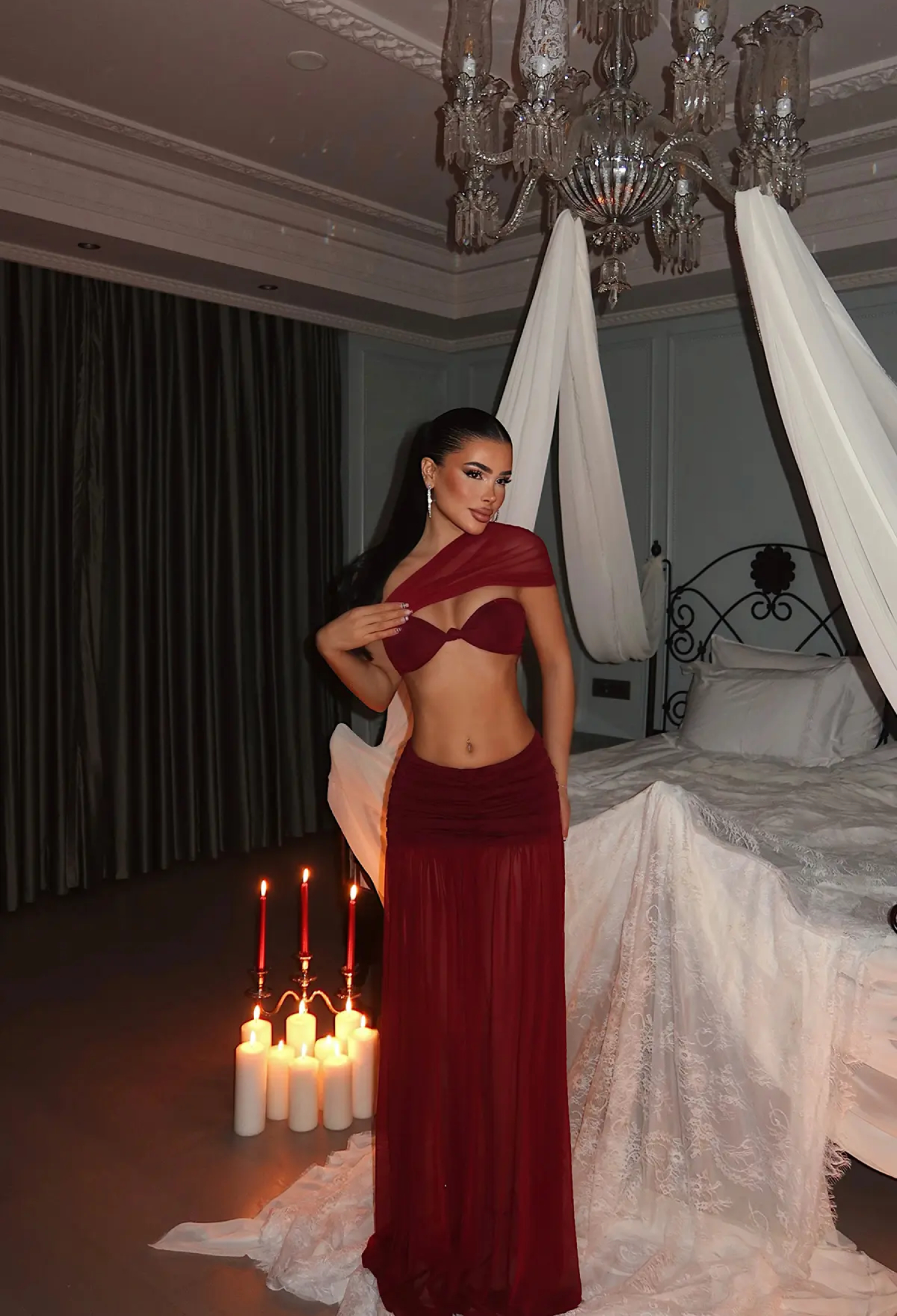 Claret Red Sexy Elegant Glam Set - Brand: EYYO ATELIER - Women & Kids, Baby Clothes Wholesale - TheBS Women