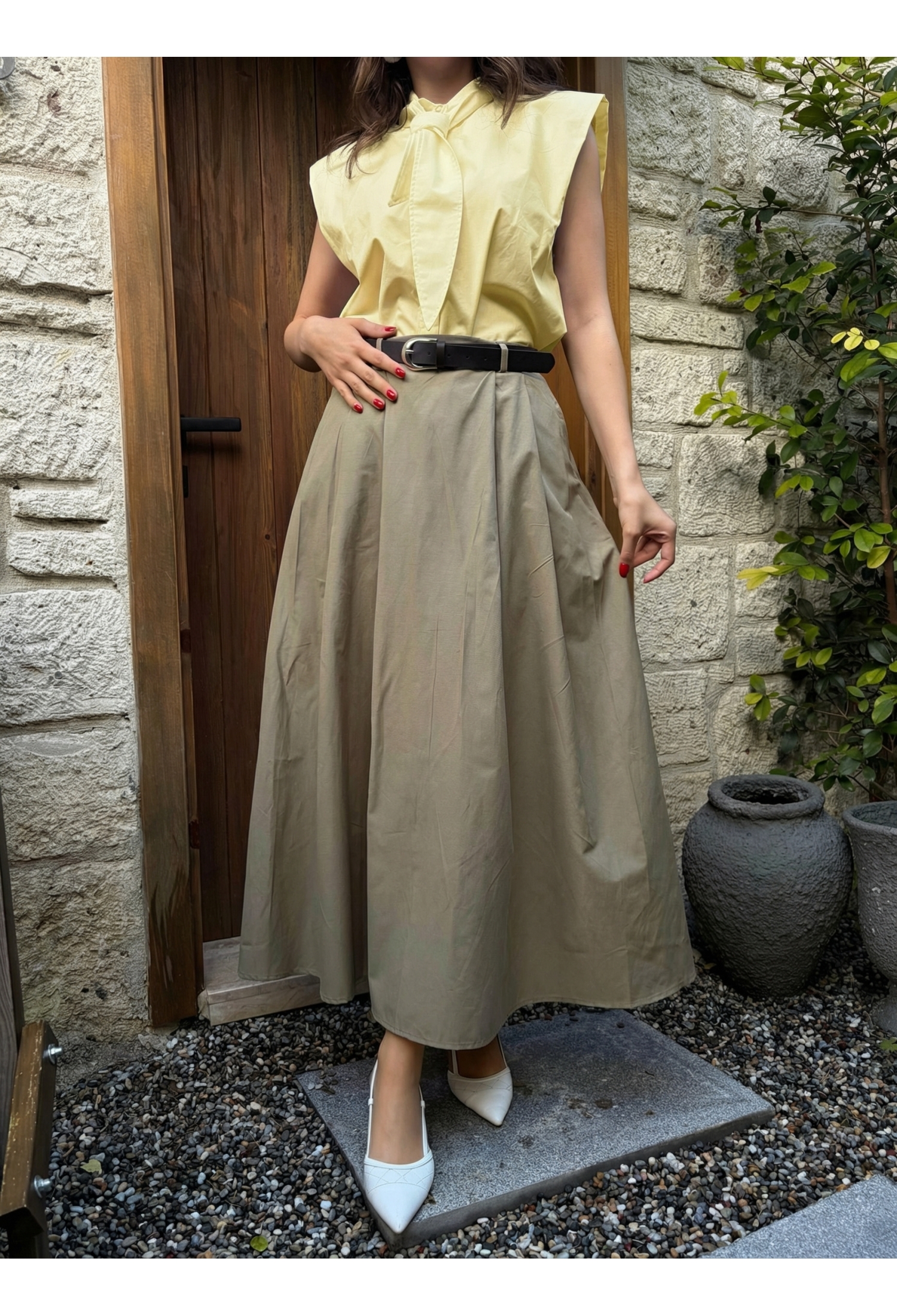 Flared Maxi Skirt With High Waist - Casual Elegant - Brand: First Angels - Women & Kids, Baby Clothes Wholesale - TheBS Women