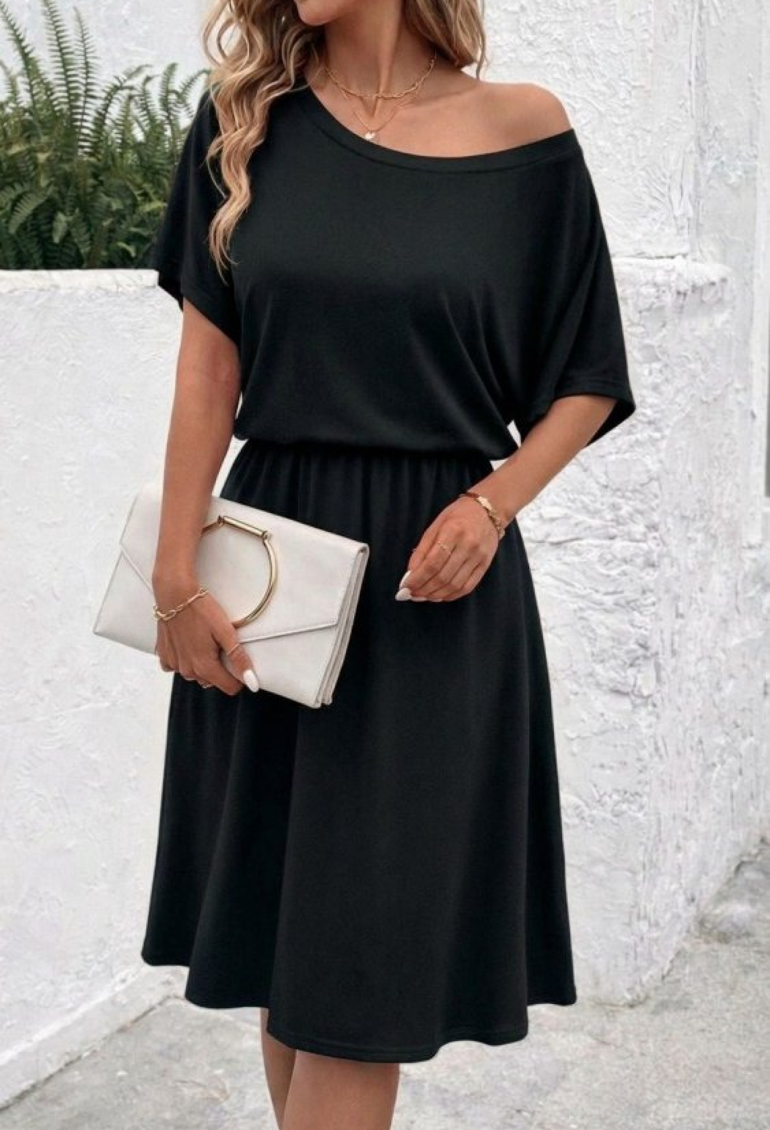 Fit And Flare Dress With Boat Neck - Brand: Janes - Women & Kids, Baby Clothes Wholesale - TheBS Women