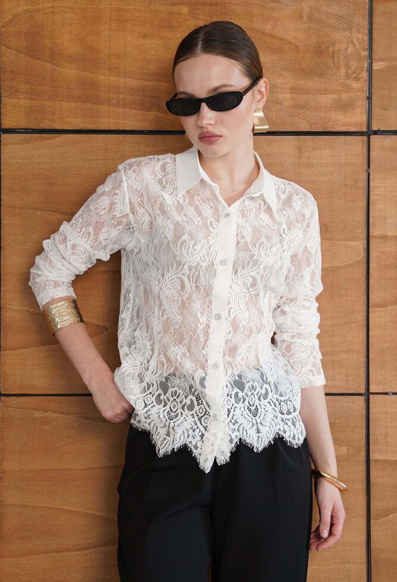 White Elegant Formal Vintage Floral Shirt - Brand: Topshow - Women & Kids, Baby Clothes Wholesale - TheBS Women