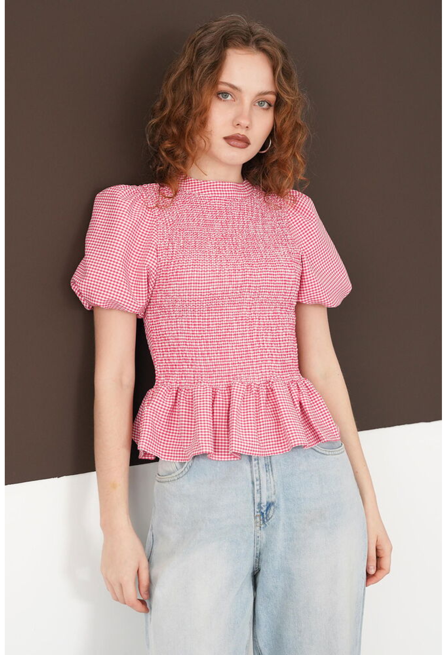 Vintage Slim Fit Gingham Shirt - Brand: Topshow - Women & Kids, Baby Clothes Wholesale - TheBS Women