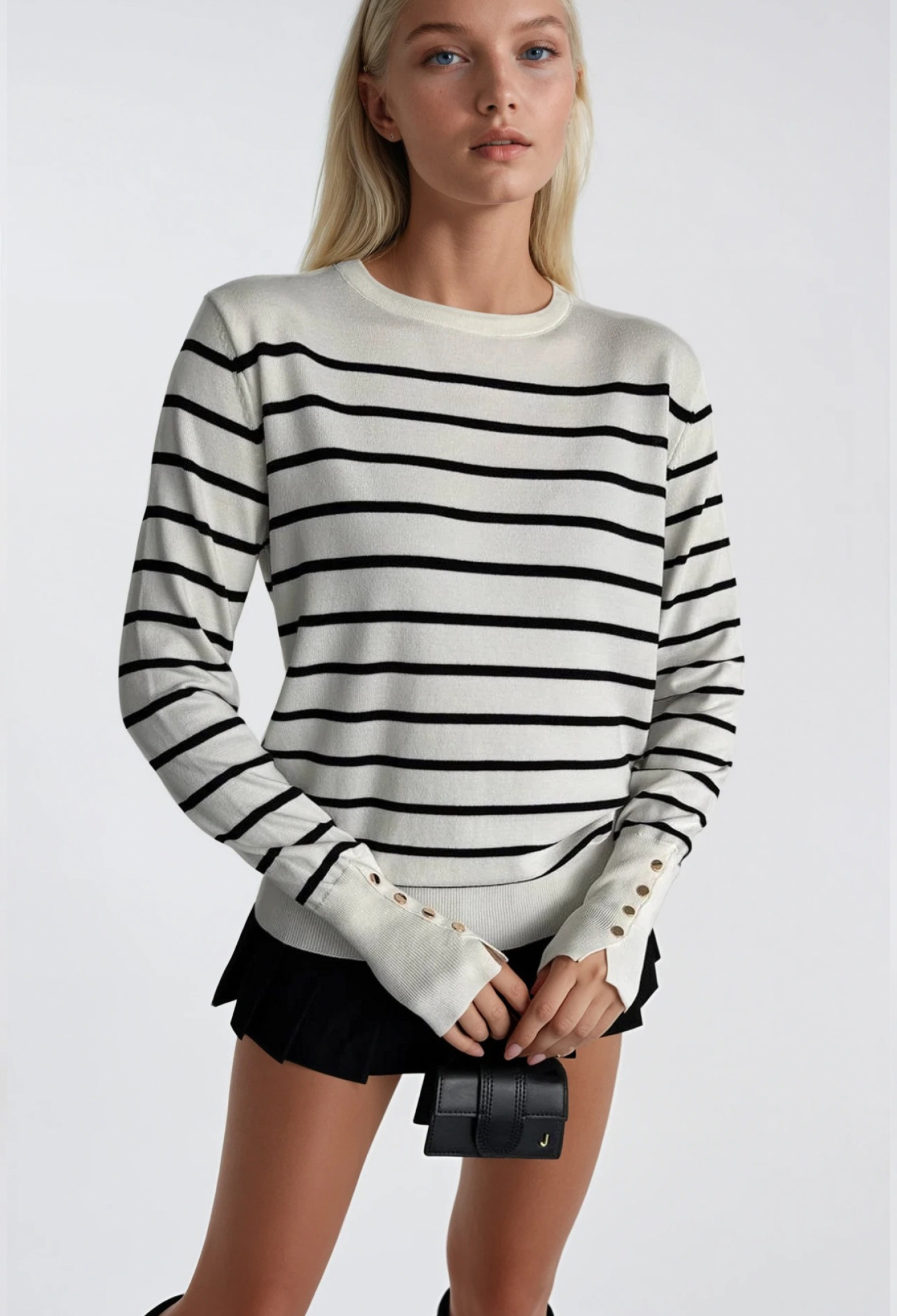 Striped Blouse With Long Sleeves - Brand: Black Fashion - Women & Kids, Baby Clothes Wholesale - TheBS Women