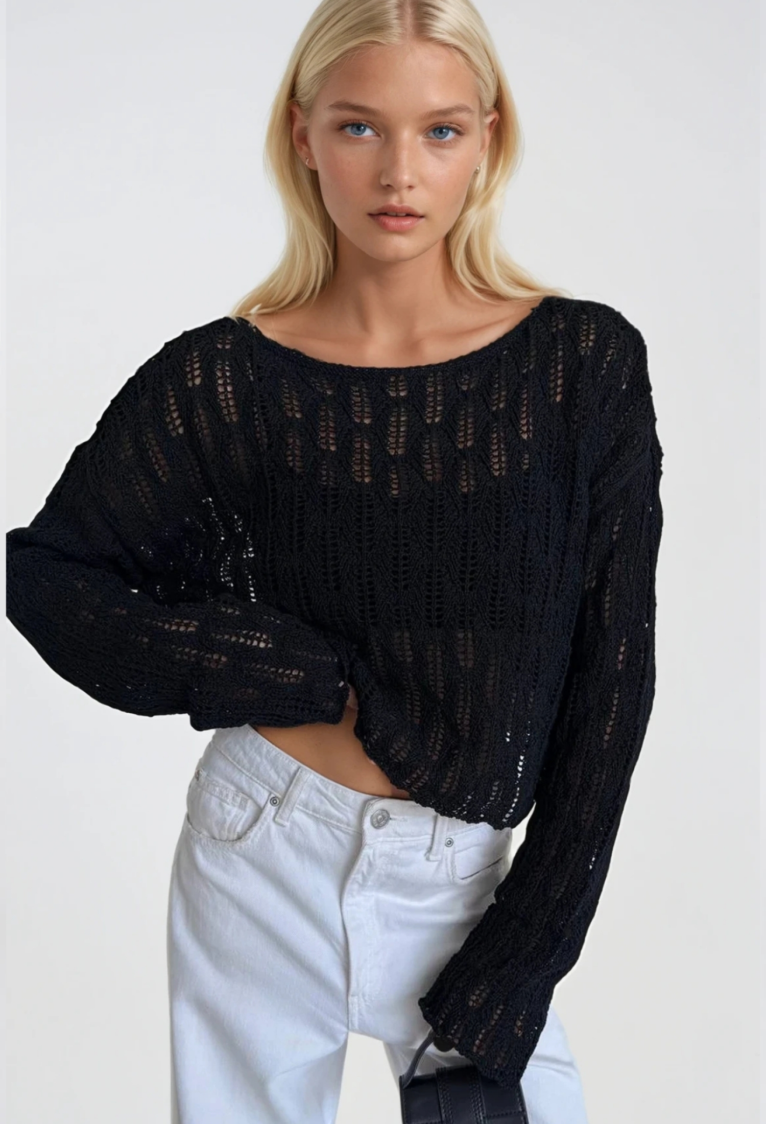 Oversized Fit Blouse With Long Straight Sleeves - Brand: Black Fashion - Women & Kids, Baby Clothes Wholesale - TheBS Women