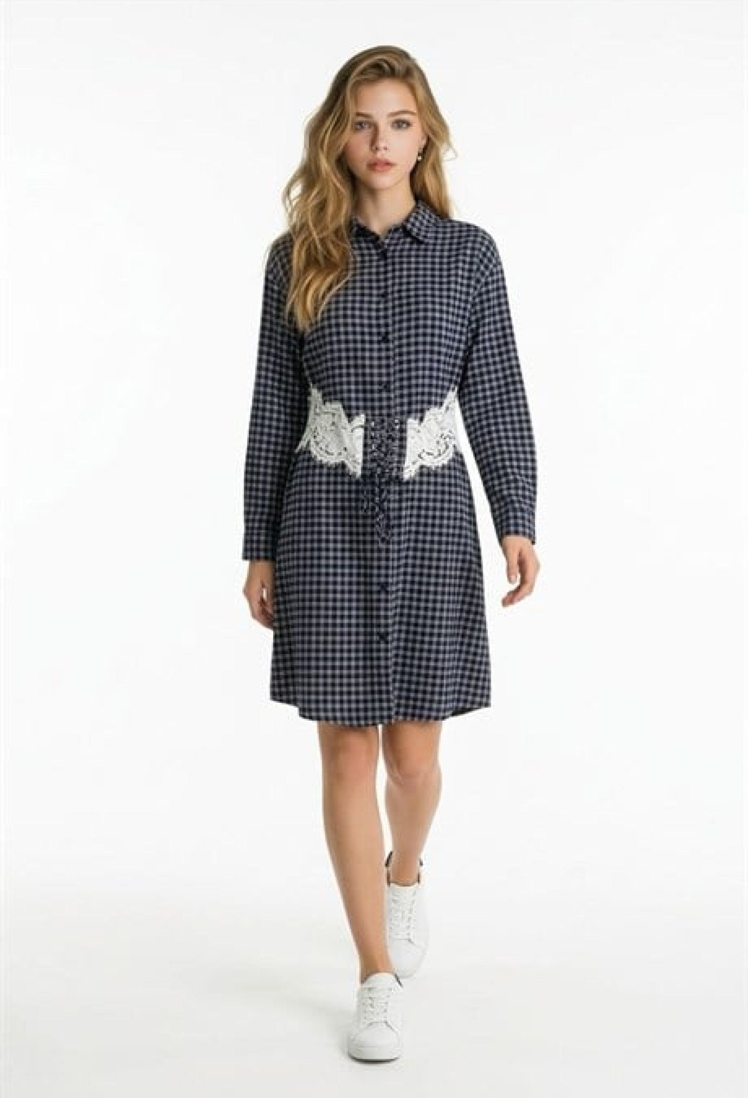 Checkered Casual Shirt Dress - Brand: Levure - Women & Kids, Baby Clothes Wholesale - TheBS Women