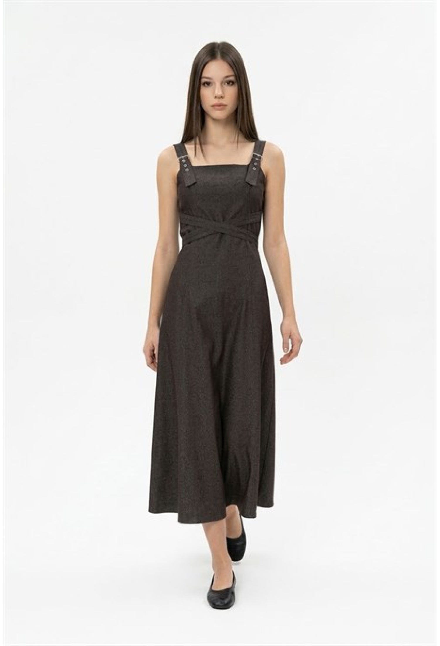 Slip Dress With Square Neck And Cap Sleeves - Brand: Levure - Women & Kids, Baby Clothes Wholesale - TheBS Women