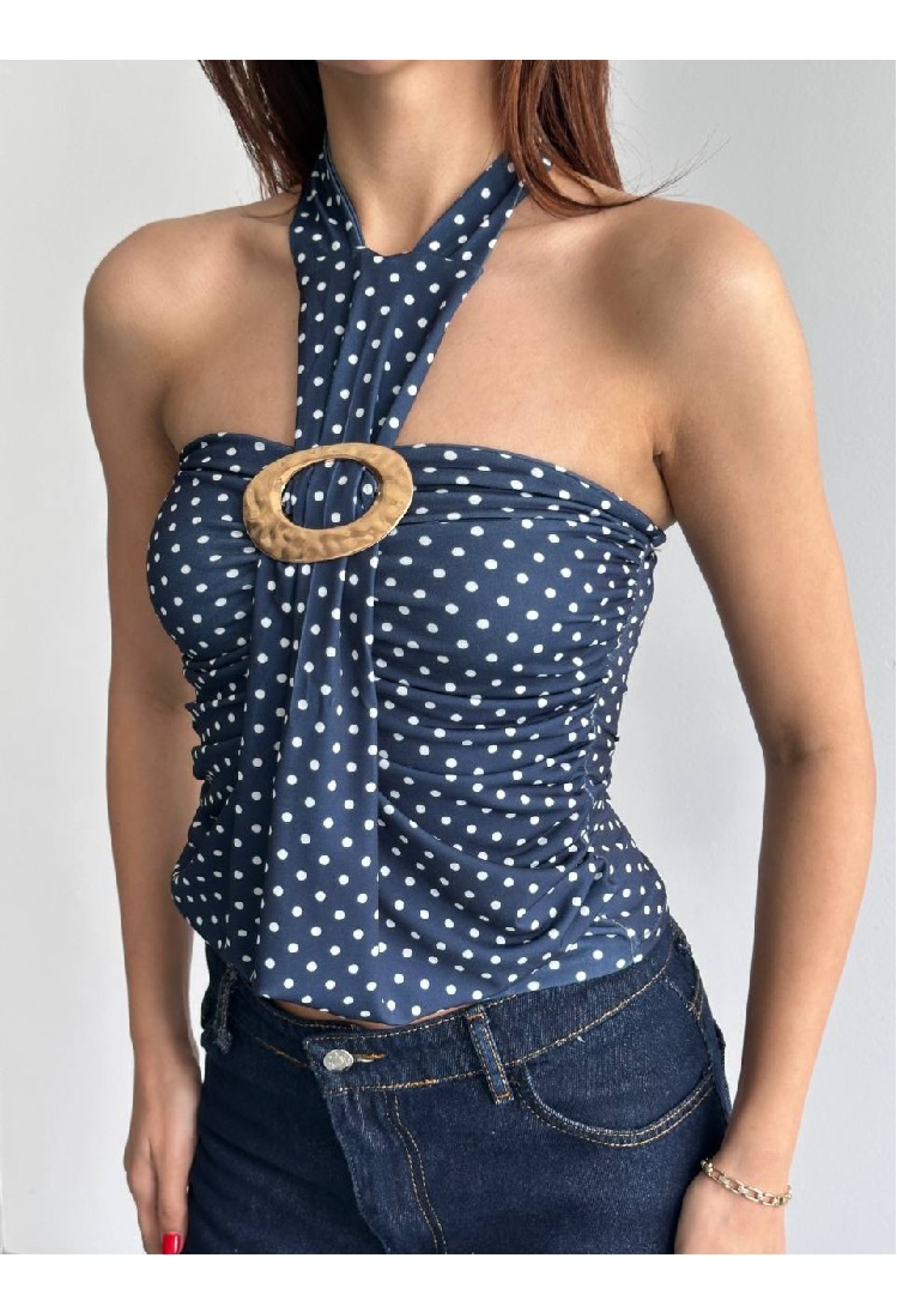 Polka Dot Sleeveless Blouse - Brand: Mistix - Women & Kids, Baby Clothes Wholesale - TheBS Women