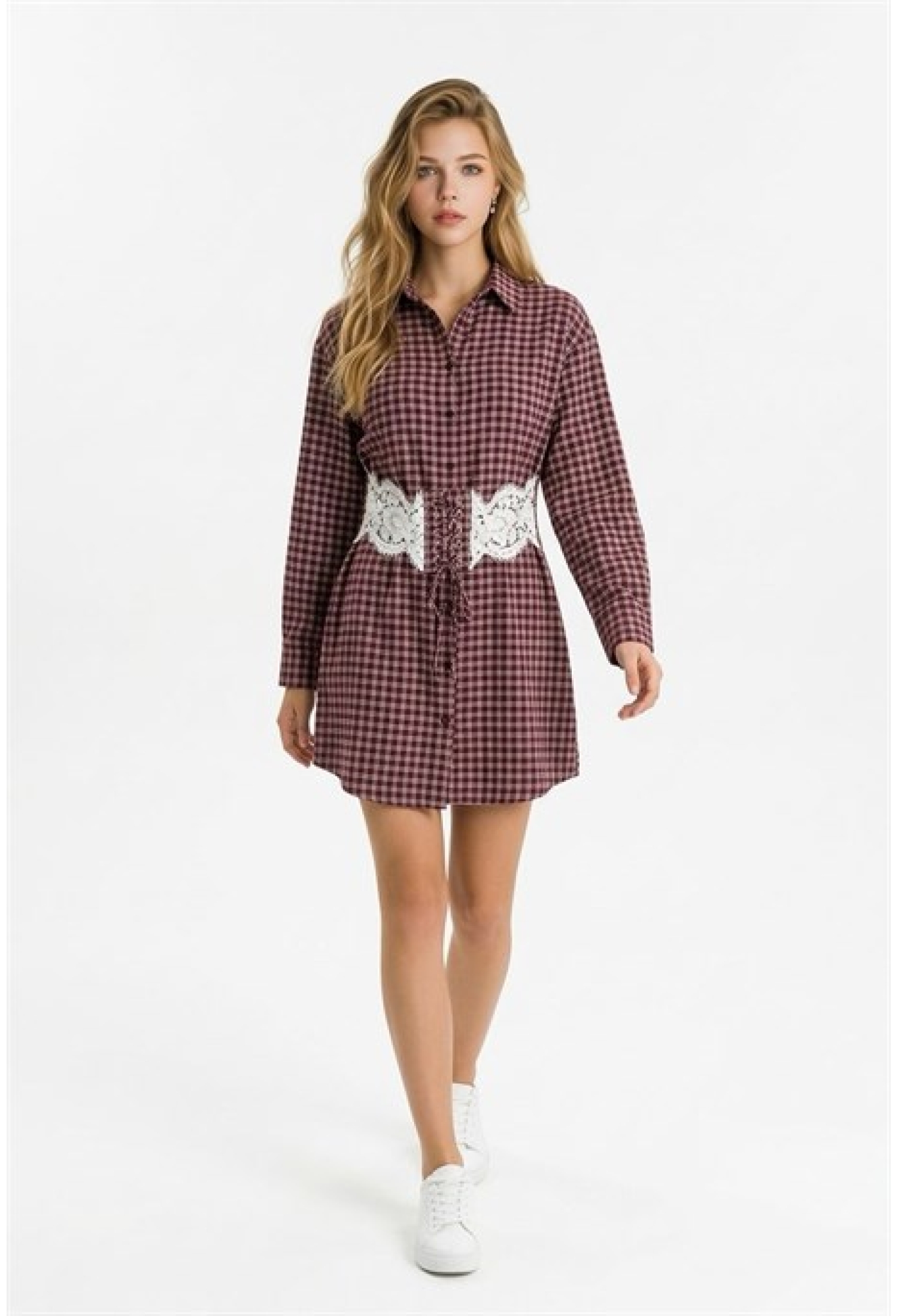 Checkered Mini Shirt Dress - Brand: Levure - Women & Kids, Baby Clothes Wholesale - TheBS Women