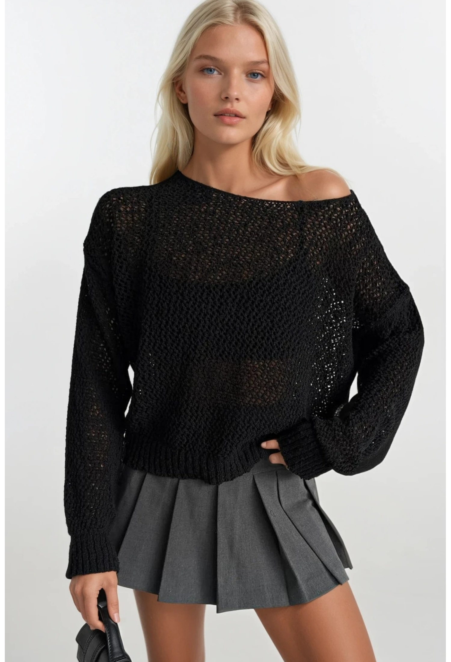 Casual Oversized Blouse With Boat Neck - Brand: Black Fashion - Women & Kids, Baby Clothes Wholesale - TheBS Women