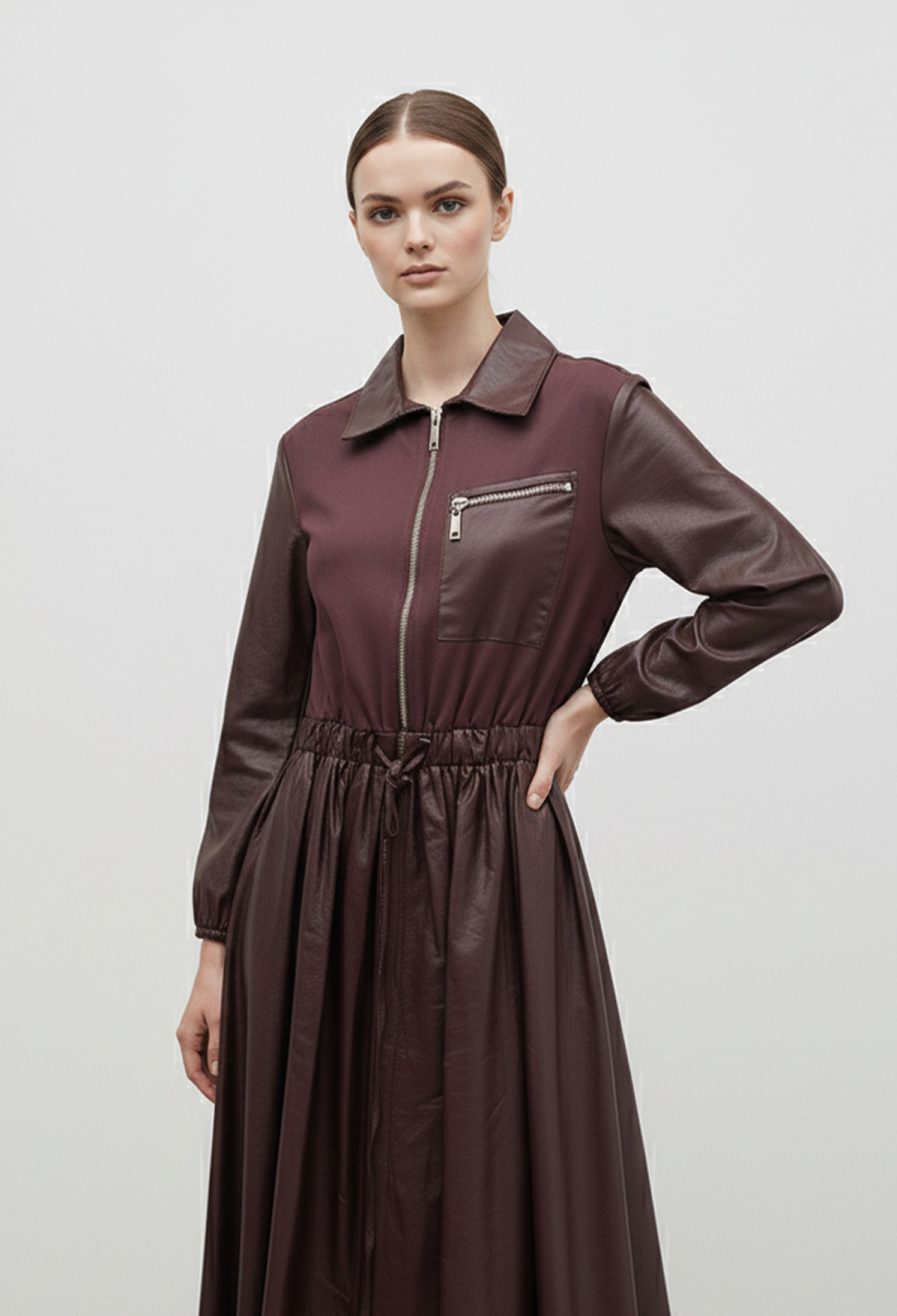 Claret Red Elegant Fit And Flare Dress - Brand: Puane - Women & Kids, Baby Clothes Wholesale - TheBS Women