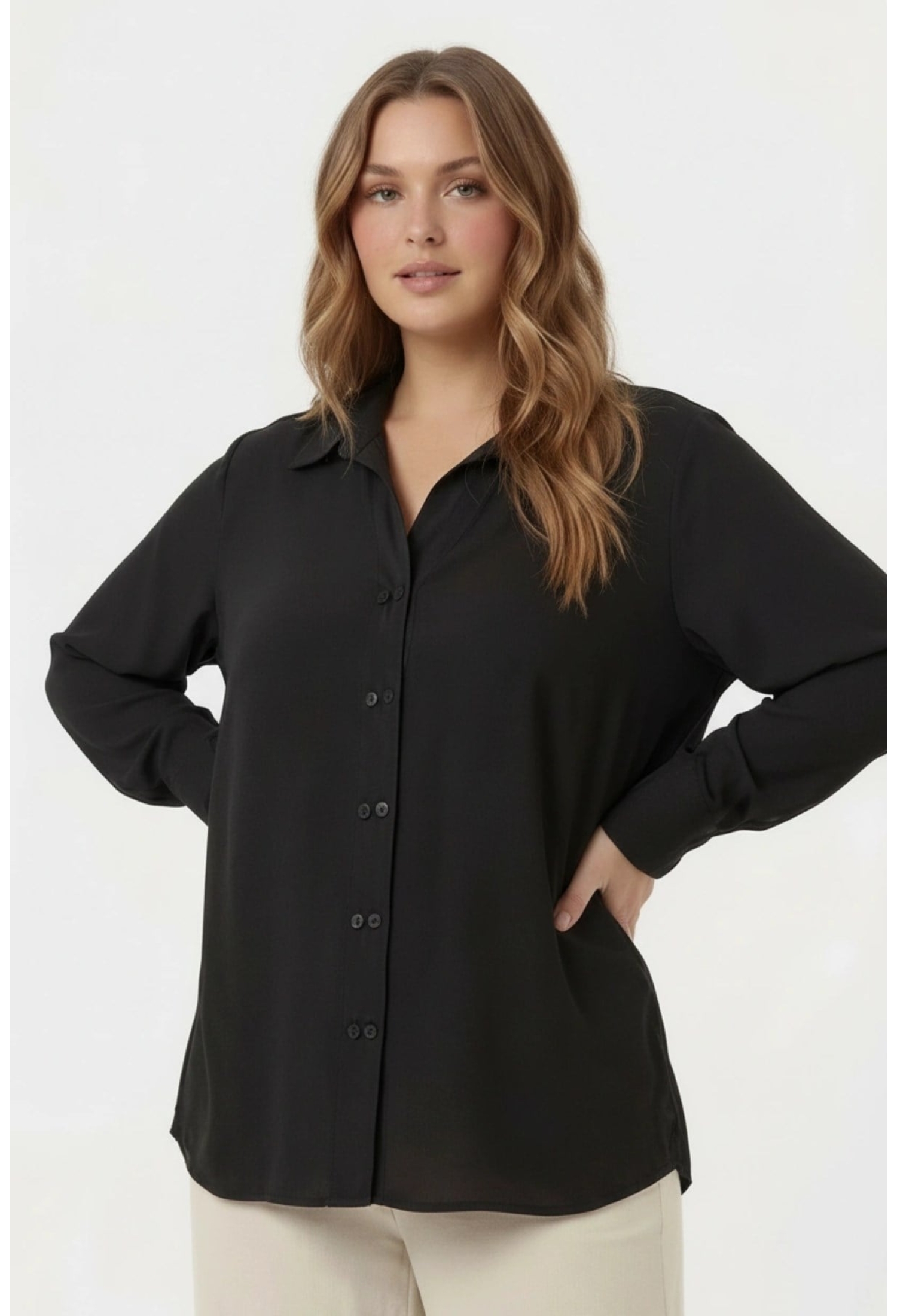 Plus Size Elegant Buttoned Shirt - Brand: RMG - Women & Kids, Baby Clothes Wholesale - TheBS Women