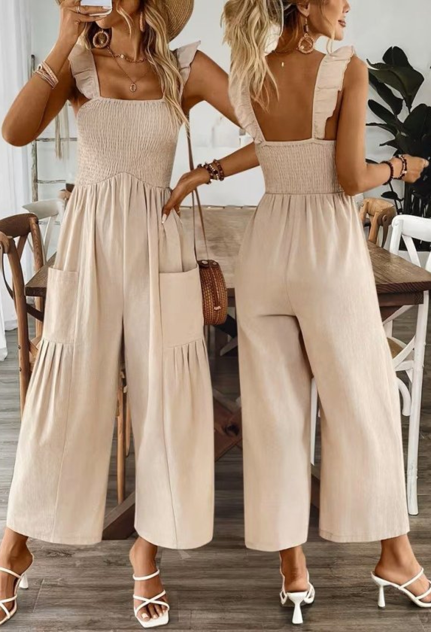 Ruffle Sleeve Sleeveless Casual Boho Jumpsuit - Brand: Janes - Women & Kids, Baby Clothes Wholesale - TheBS Women