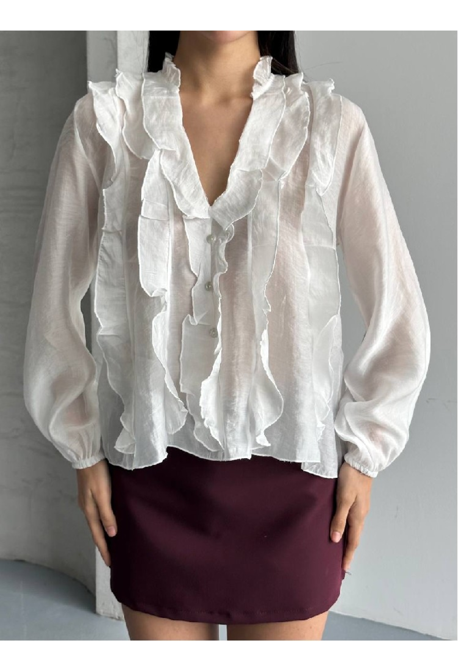 White Elegant Formal V-Neck Shirt - Brand: Mistix - Women & Kids, Baby Clothes Wholesale - TheBS Women