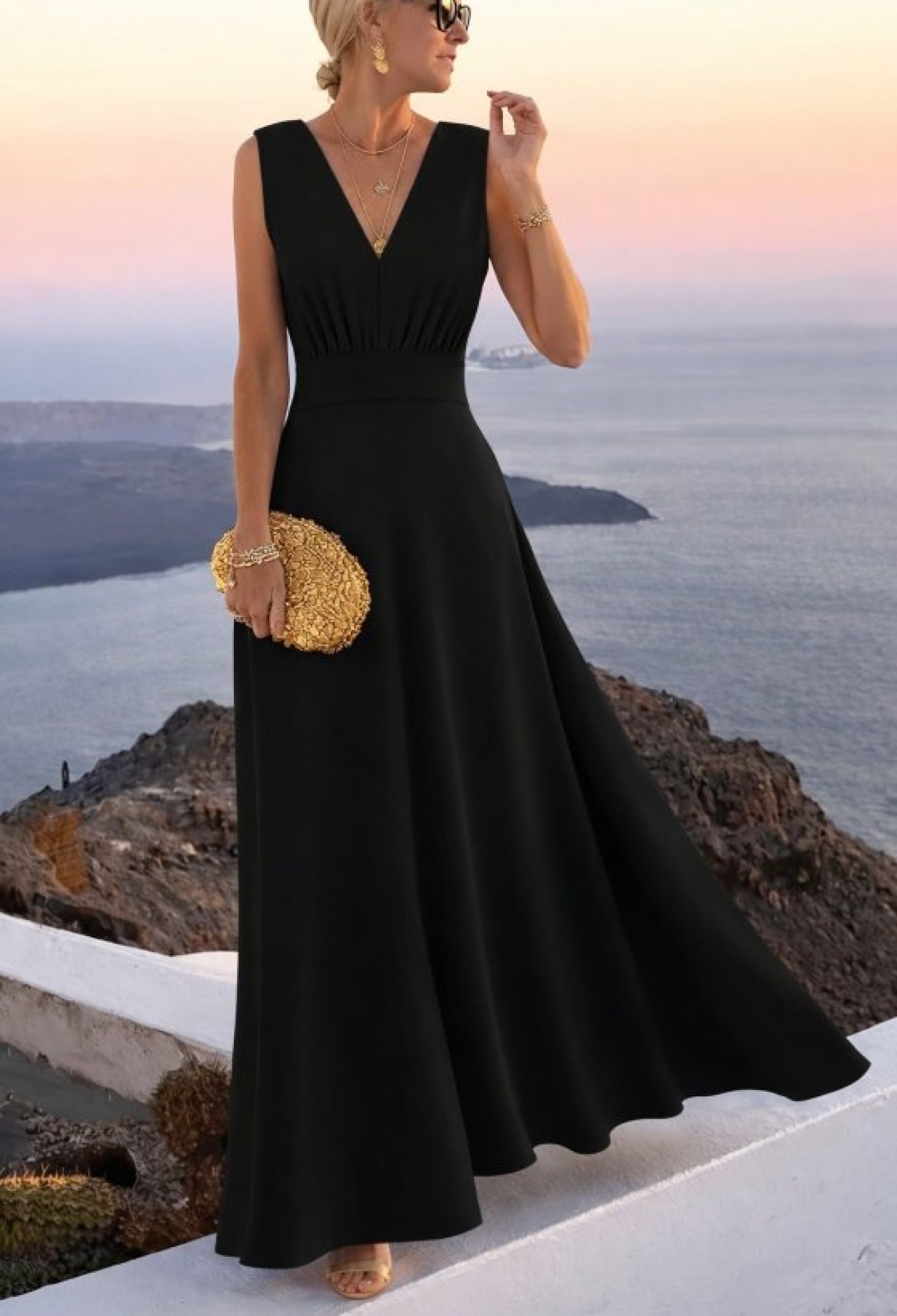 ElegantSleeveless Fit And Flare Maxi Dress - Brand: Janes - Women & Kids, Baby Clothes Wholesale - TheBS Women