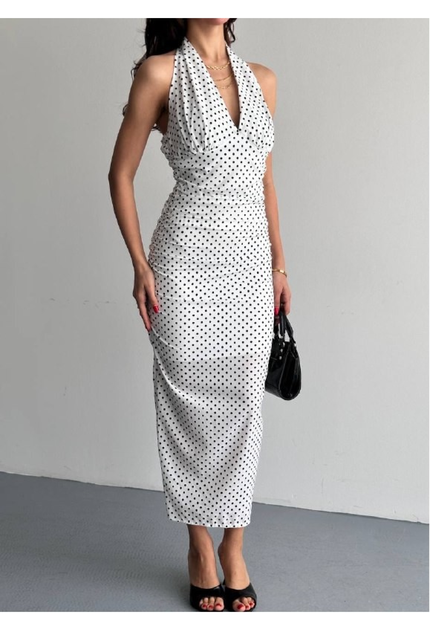 Elegant White Polka Dot Sleeveless Slip Dress - Brand: Mistix - Women & Kids, Baby Clothes Wholesale - TheBS Women