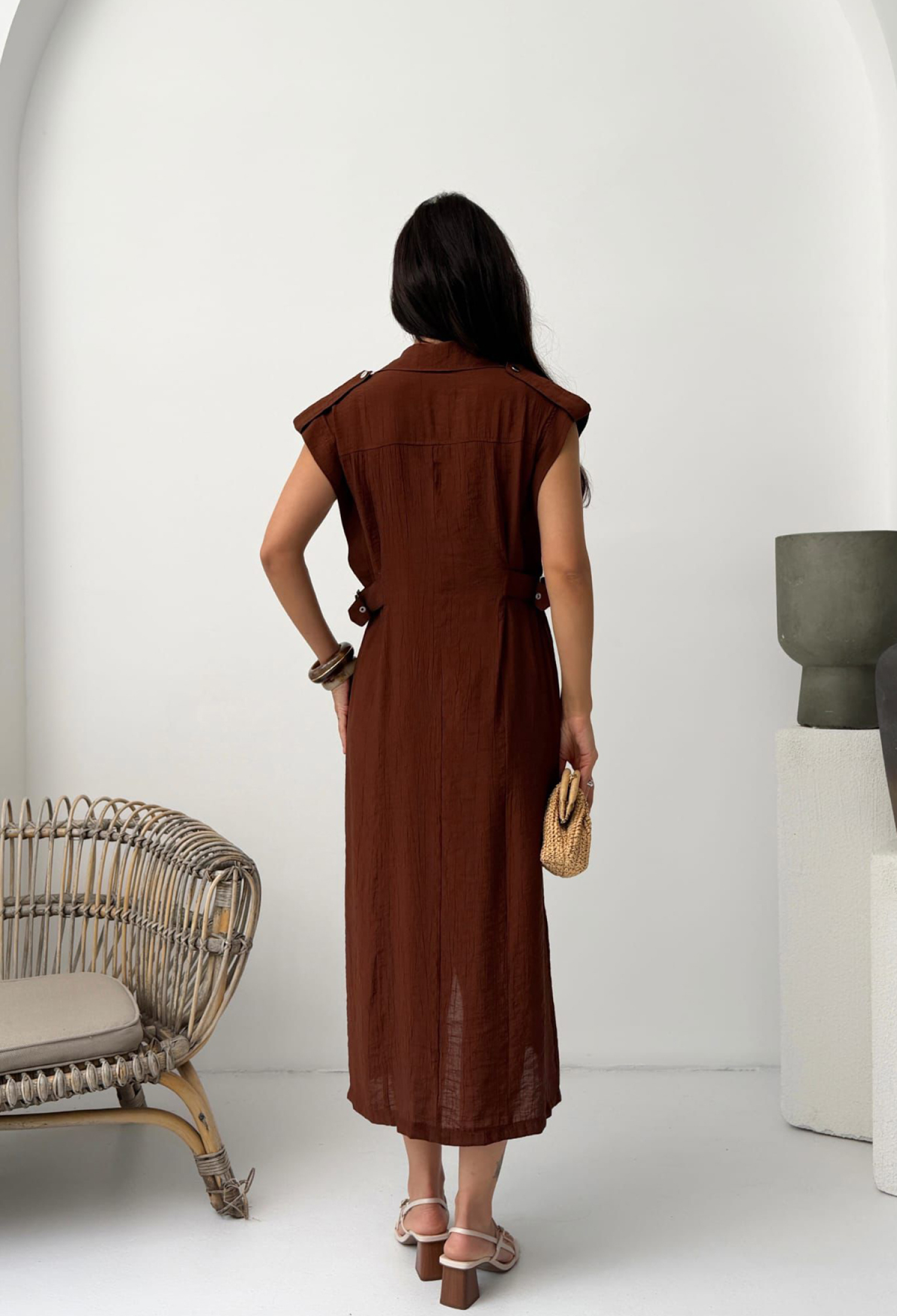 Elegant Casual Midi Shirt Dress - Brand: Mode Roy - Women & Kids, Baby Clothes Wholesale - TheBS Women