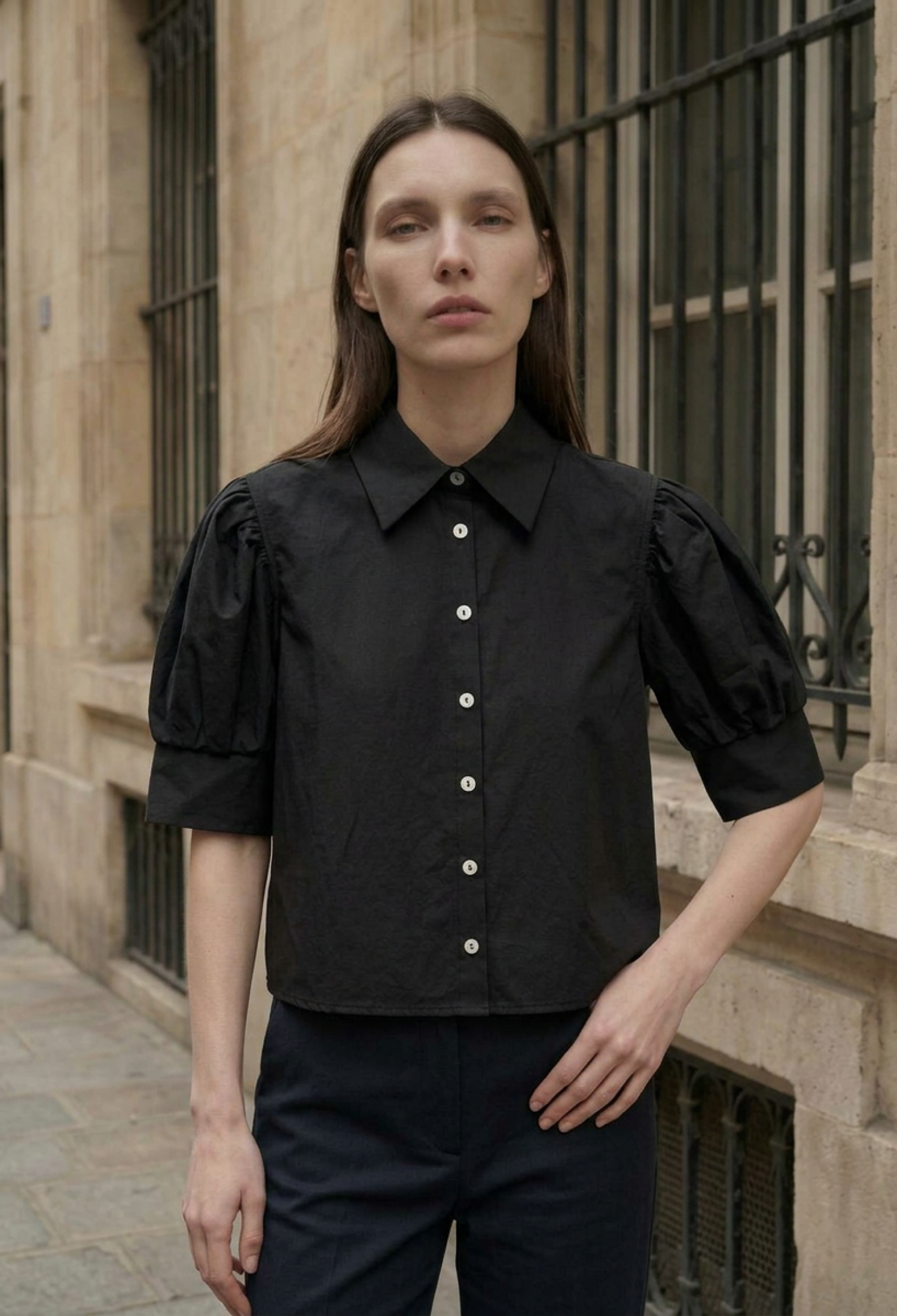 Elegant Puff Sleeve Crop Shirt - Brand: My Fashion - Women & Kids, Baby Clothes Wholesale - TheBS Women