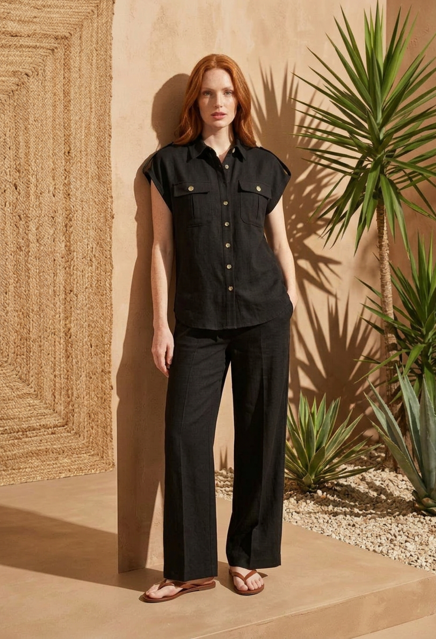 Black Elegant Suit With Wide Leg Palazzo Pants - Brand: My Fashion - Women & Kids, Baby Clothes Wholesale - TheBS Women