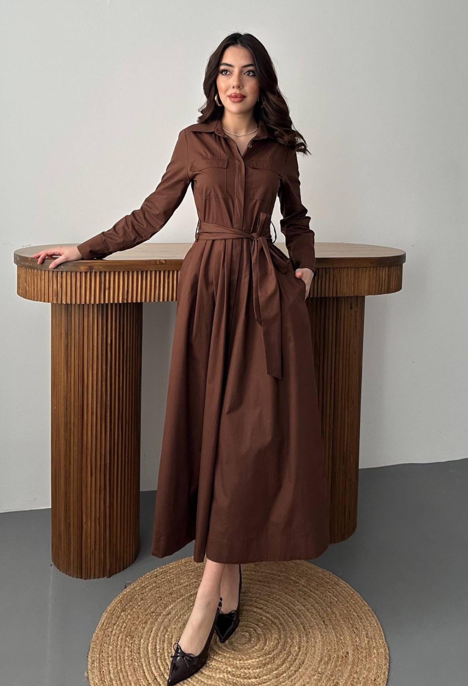 Elegant Formal Shirt Dress Maxi - Brand: Elisa - Women & Kids, Baby Clothes Wholesale - TheBS Women