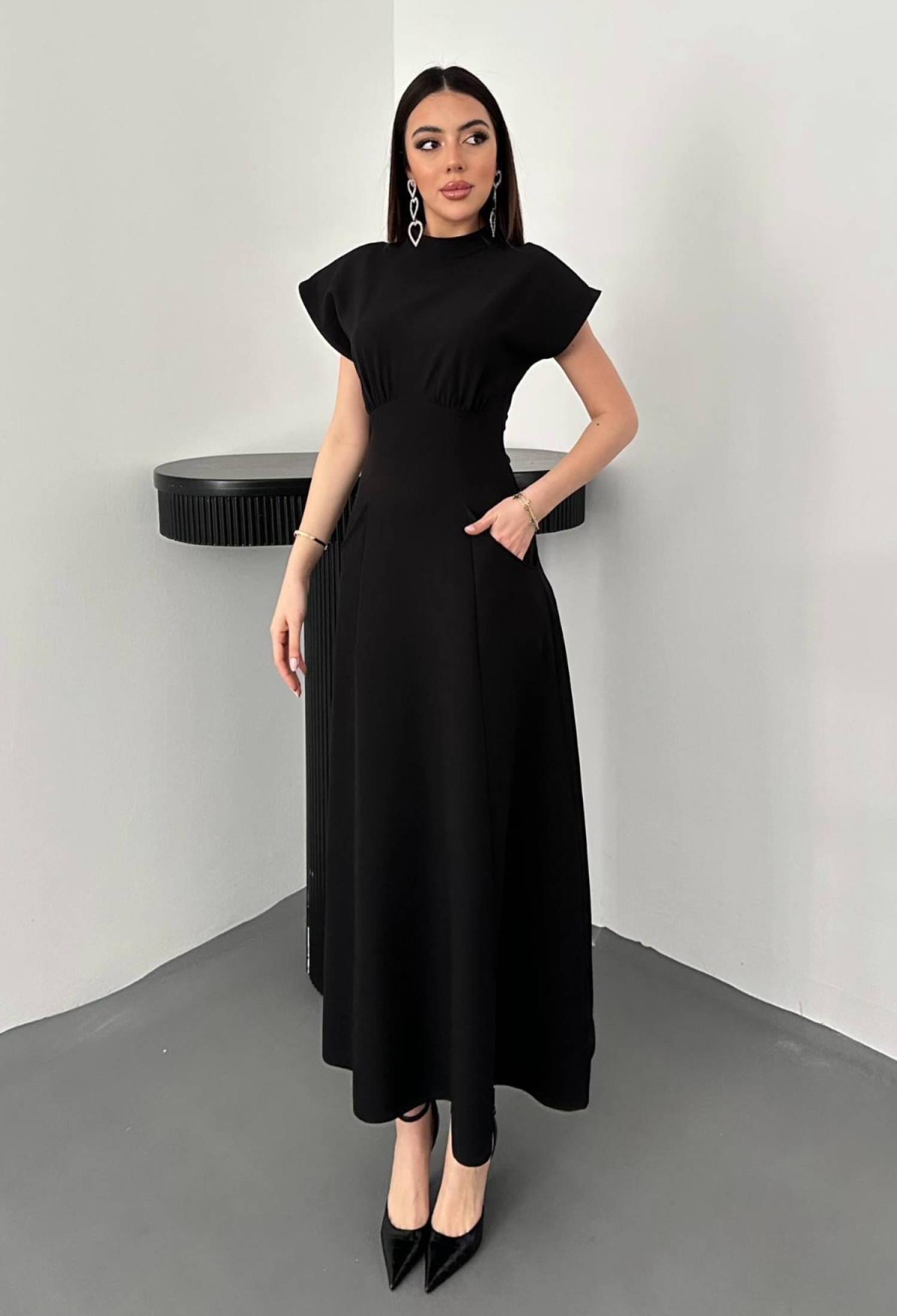 ElegantA-Line Dress With Cap Sleeves - Brand: Elisa - Women & Kids, Baby Clothes Wholesale - TheBS Women