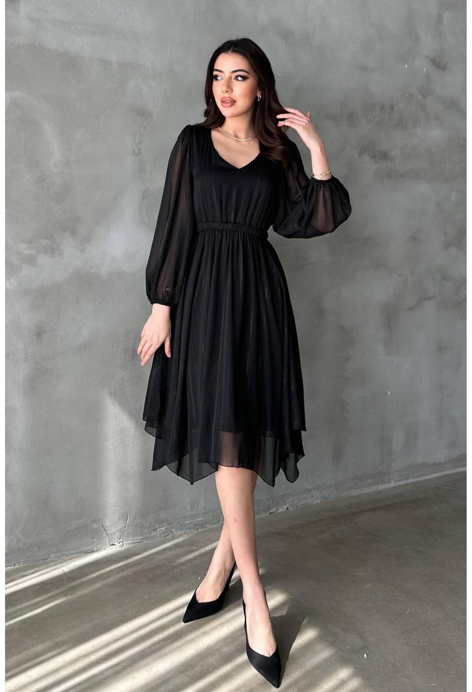 ElegantStriped Fit And Flare Dress - Brand: Elisa - Women & Kids, Baby Clothes Wholesale - TheBS Women